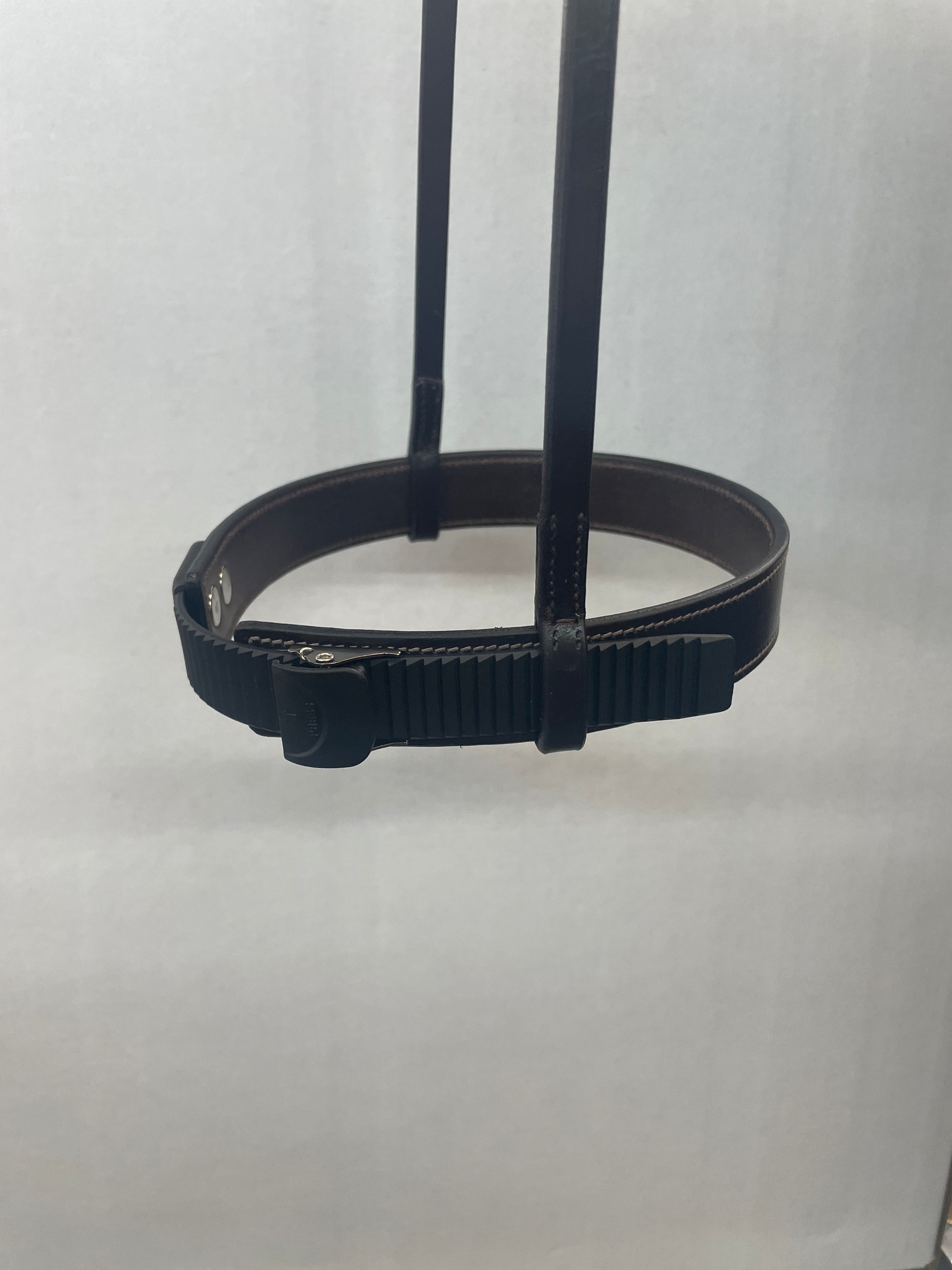 Close-up of Horse Click Tight Caveson with Adjustable Straps by Freedman's