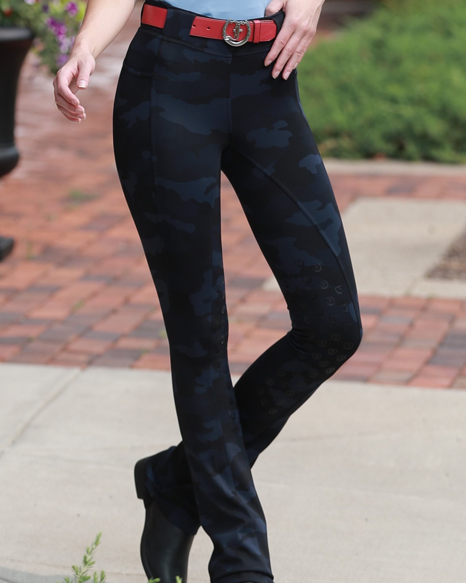 Stylish Tous les Jours Jods - Blue Camo by Freedman's – sleek, comfortable, and perfect for equestrian fashion.