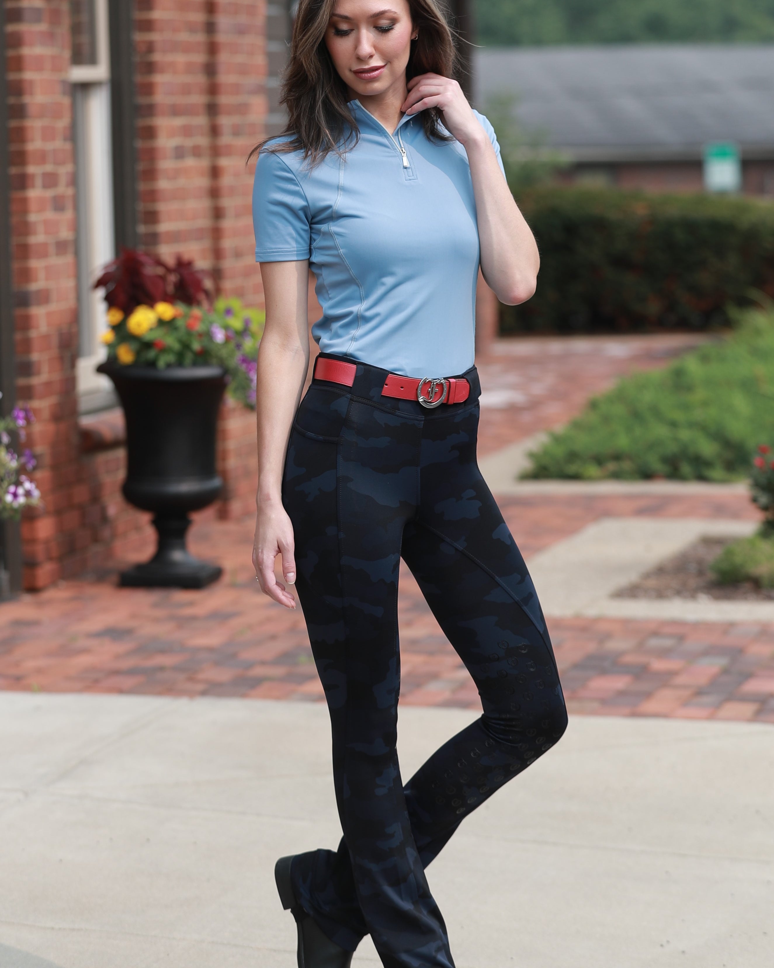 Stylish Tous les Jours Jods - Blue Camo by Freedman's – sleek, comfortable, and perfect for equestrian fashion.