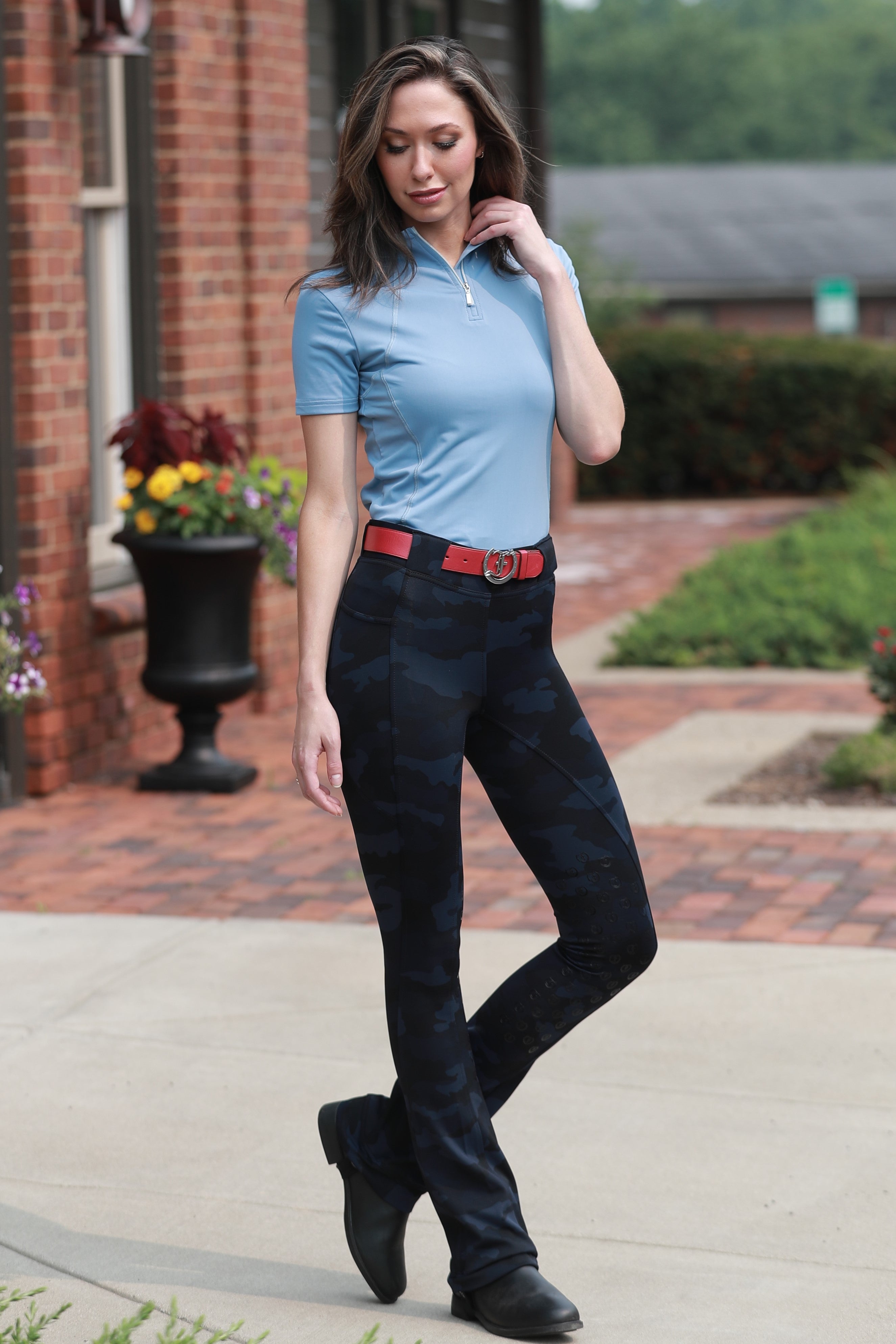 Stylish Tous les Jours Jods - Blue Camo by Freedman's – sleek, comfortable, and perfect for equestrian fashion.