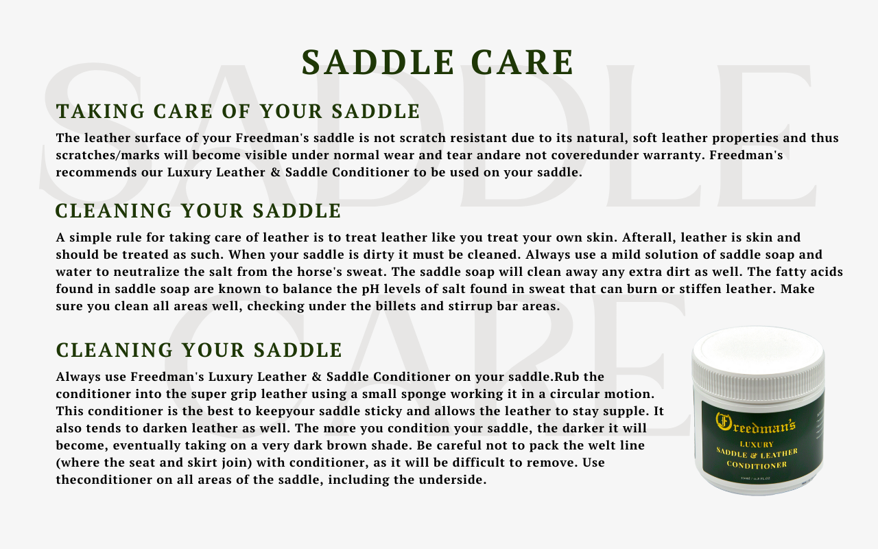 Saddle Care documentation.