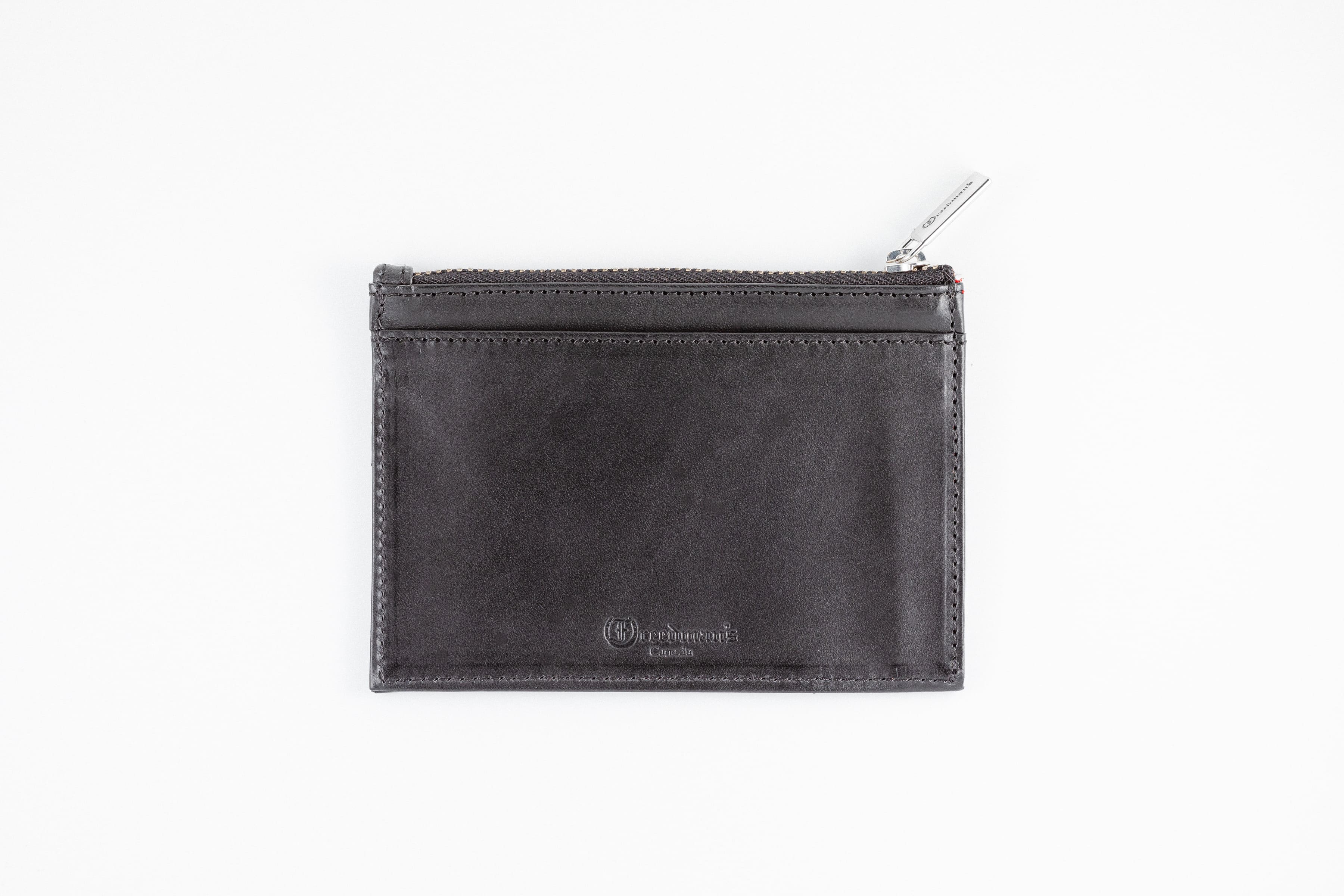 Freedman's Credit Card Zip Top Wallet: Black Leather Wallet with Zipper Compartment and Card Slots