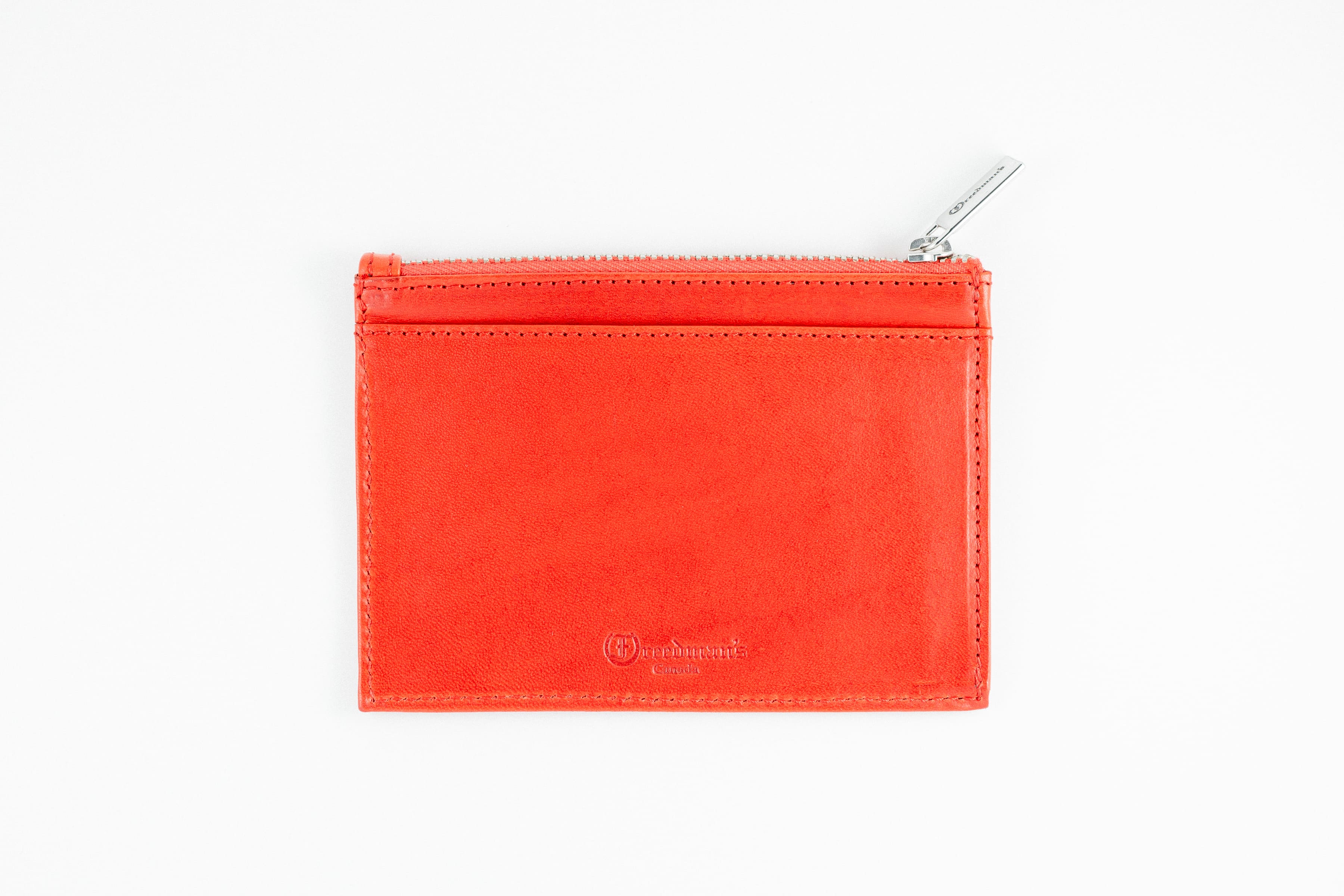 Freedman's Credit Card Zip Top Wallet: Red Leather Wallet with Zipper Compartment and Card Slots