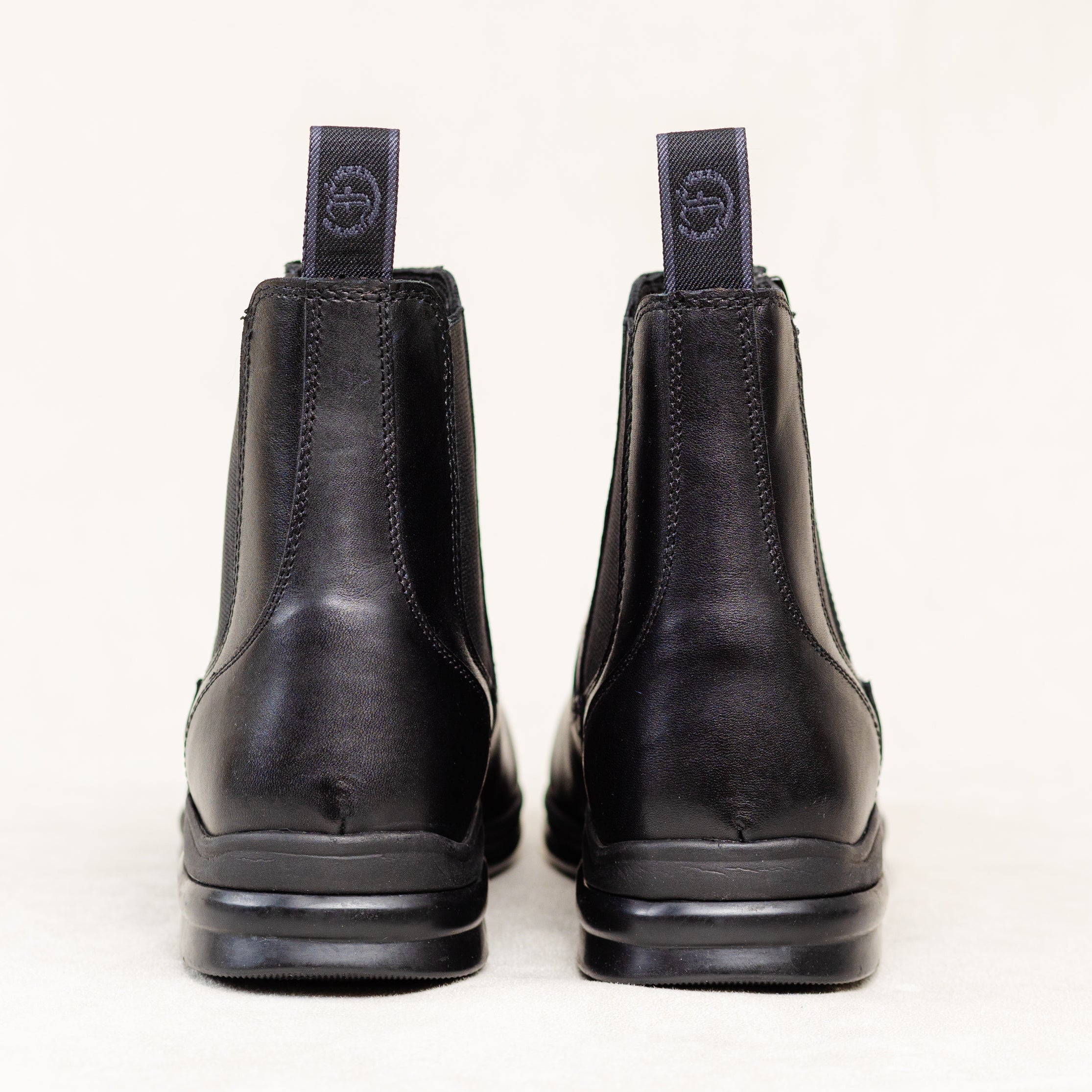 Freedman's Pisgah Jodhpur Boot, black leather, back view showing heel and pull tabs.