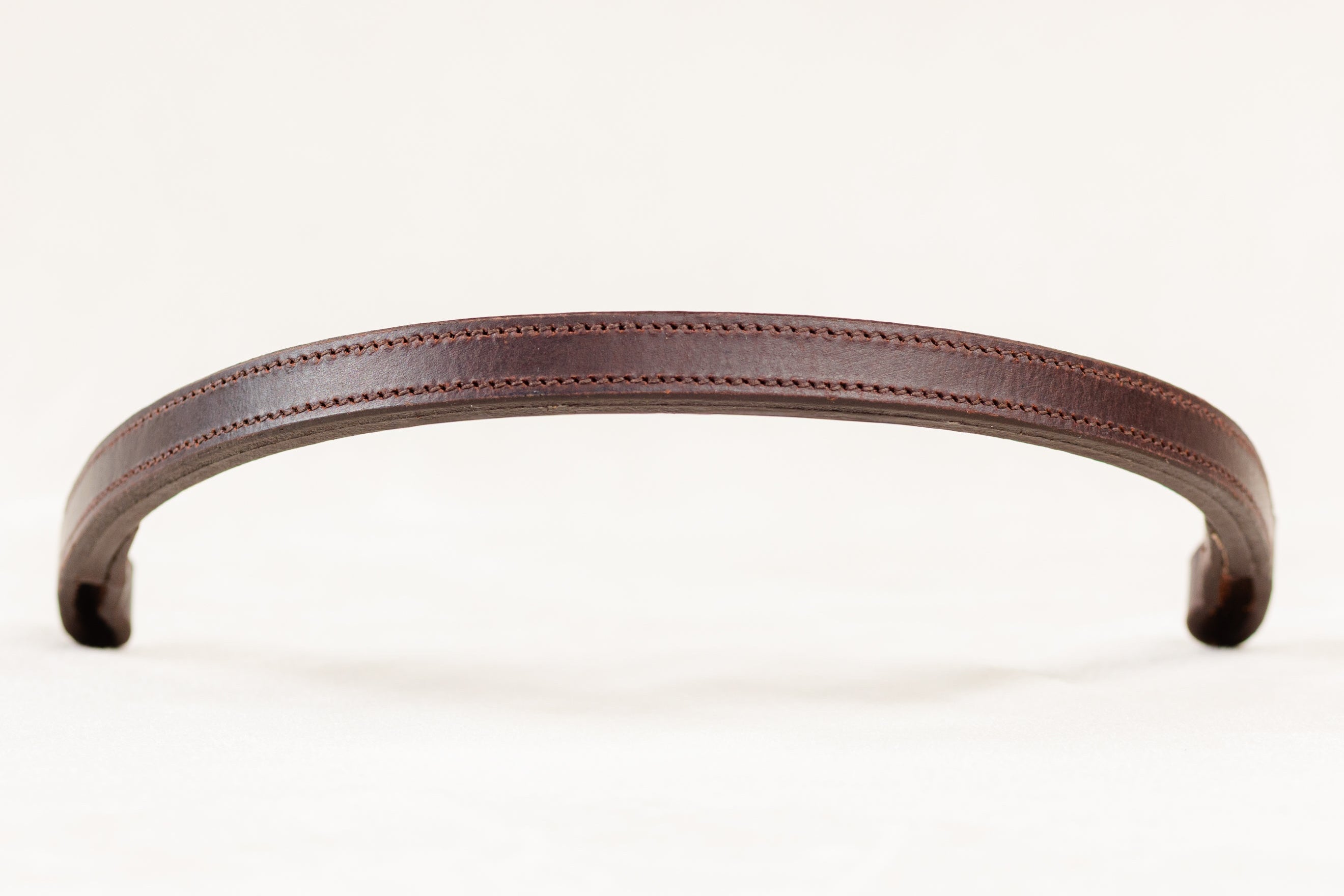 ACTraining Double Leather Brow Band, Brown Leather with Double Stitching, Equestrian Accessory