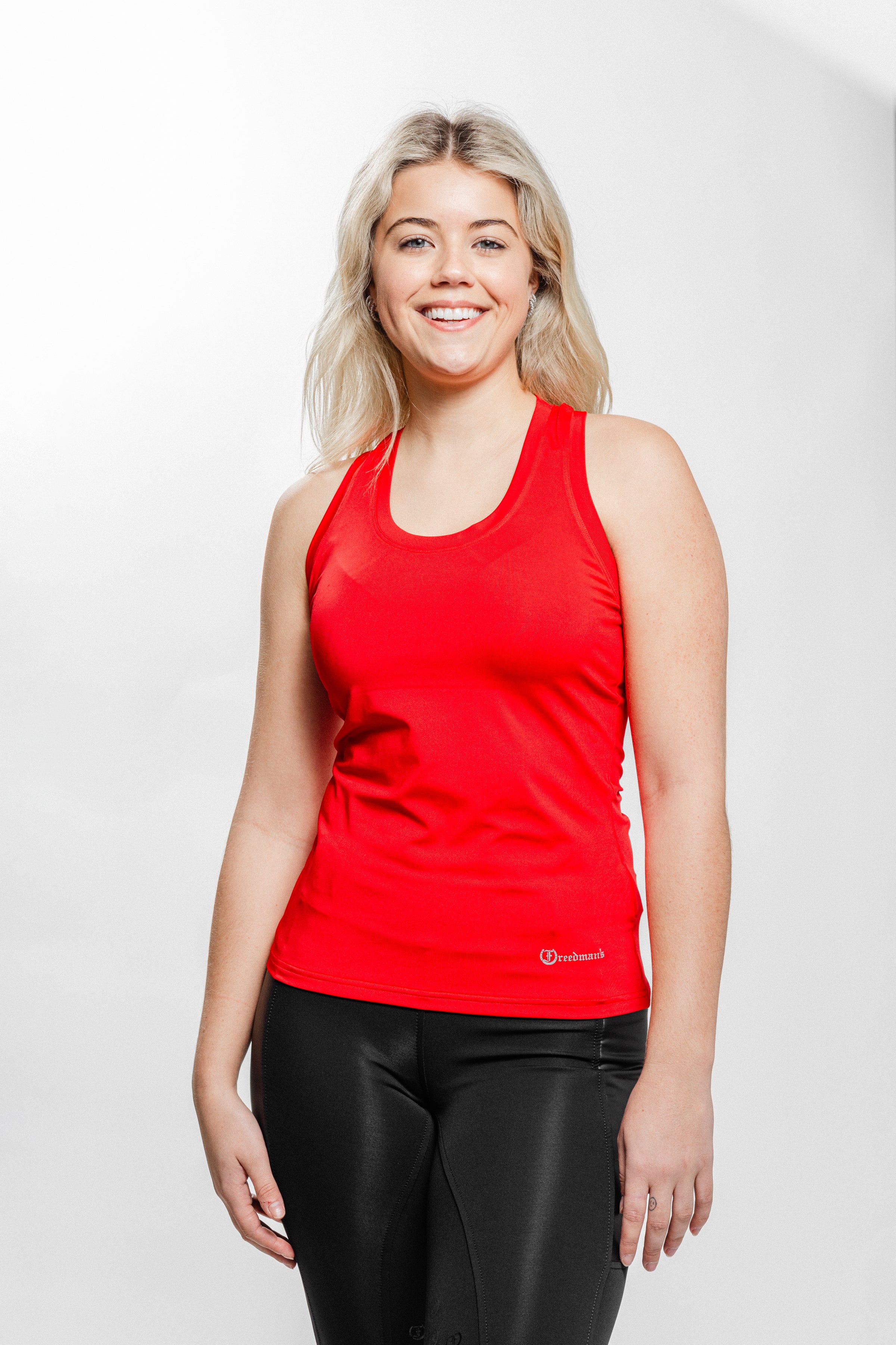 Red Brow Band Ladies' Tous les Jours Essential Tank Top, featuring a subtle logo detail.