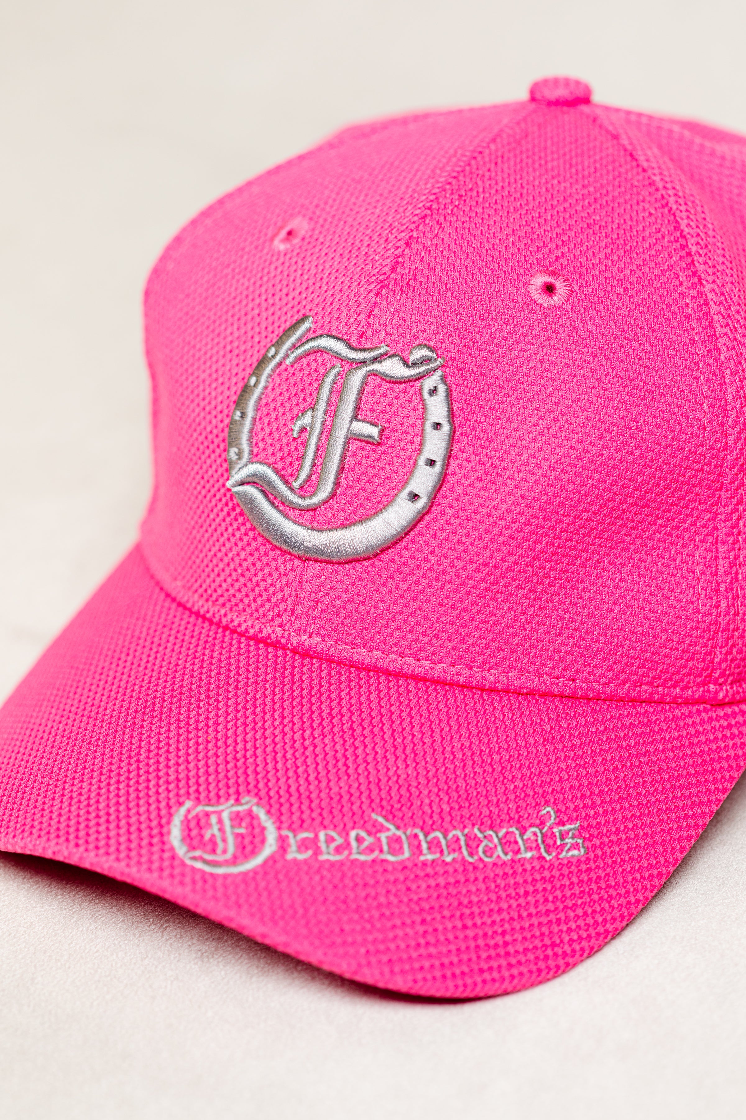 Pink Mesh Ball Cap - Freedman's Lightweight Hat with Embroidered Logo and Brand Name