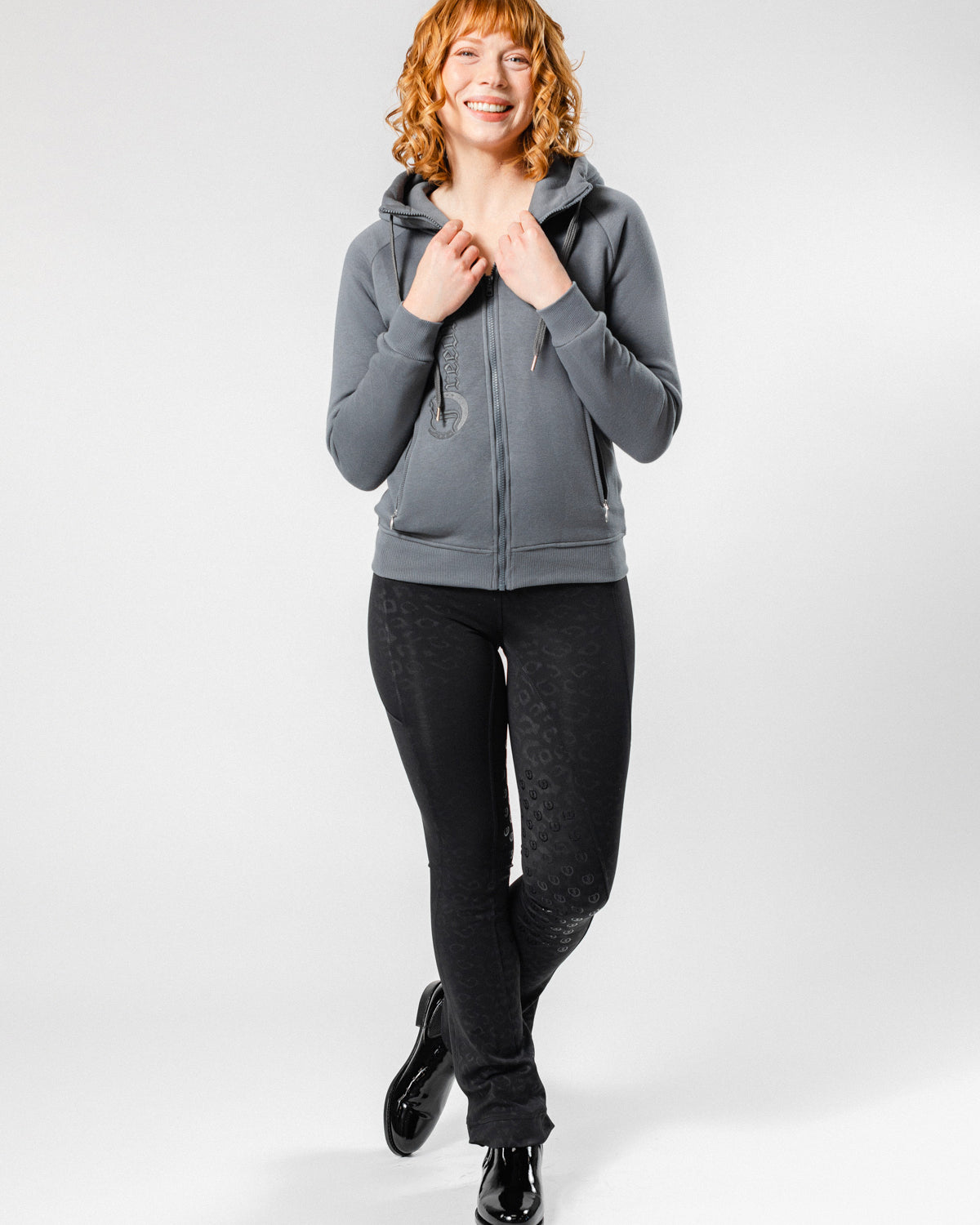 Freedman's Ladies' Logo Hoodie, ash grey, featuring front logo.
