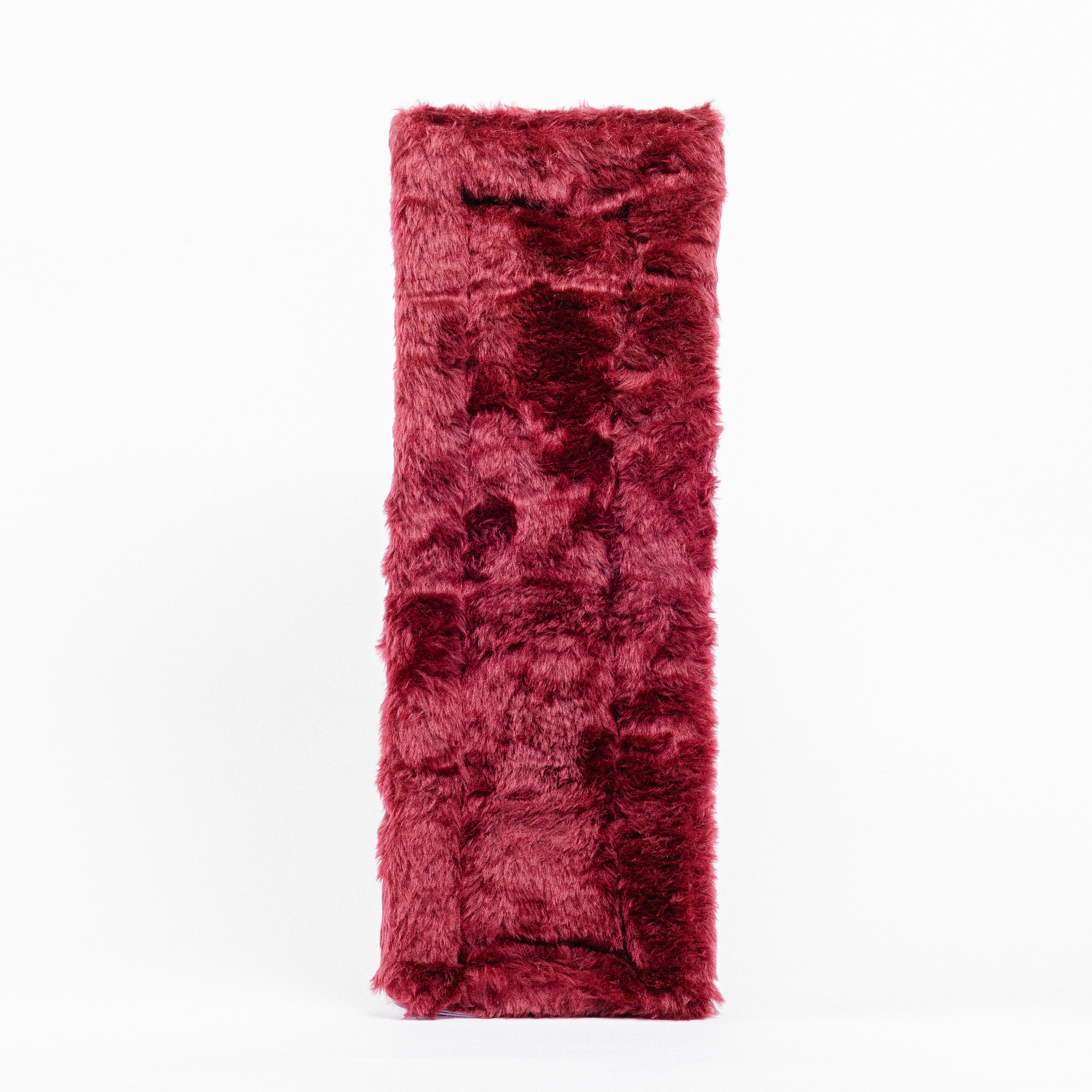 Black Fleece Back Pad by Freedman's, front-view of textured burgundy fabric