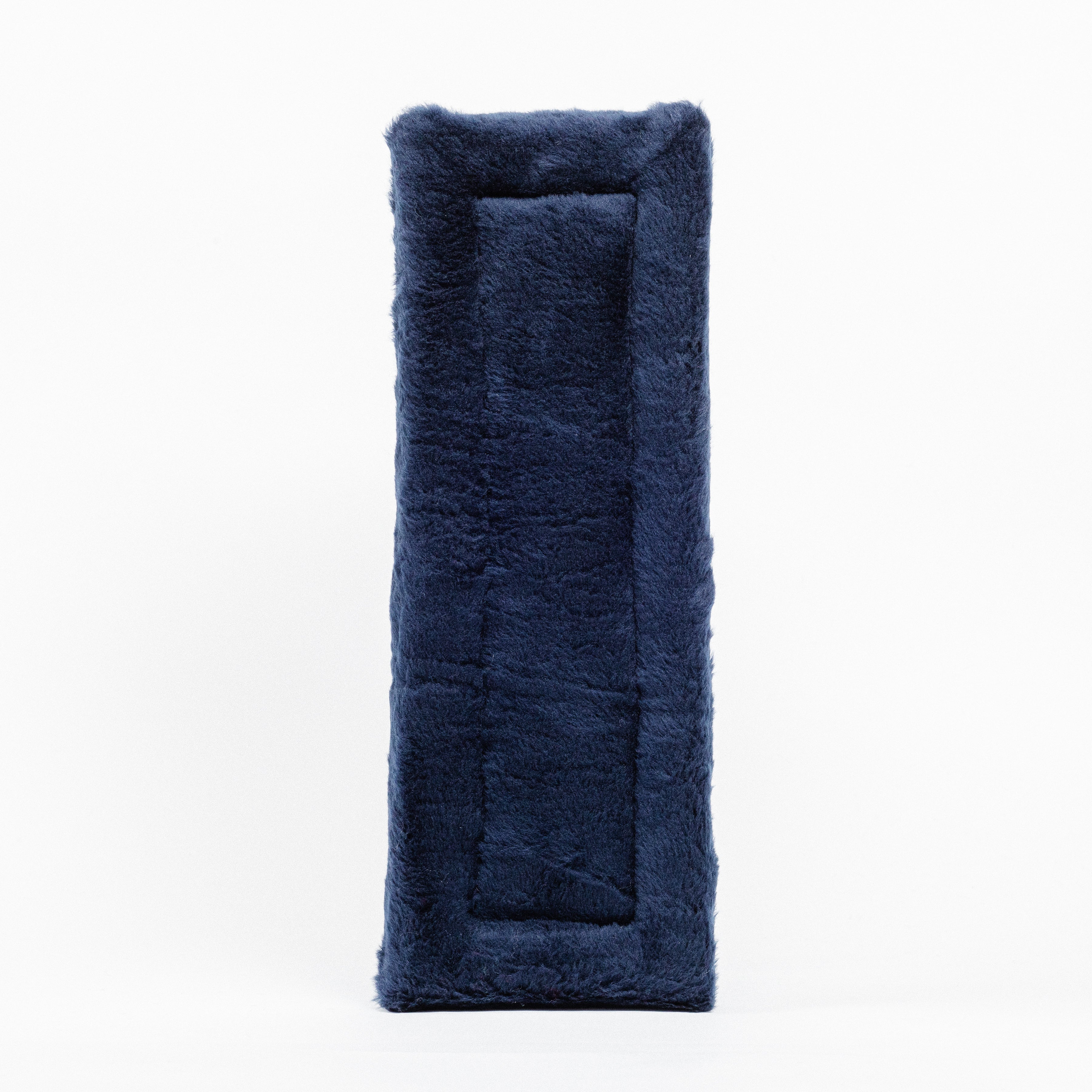 Black Fleece Back Pad by Freedman's, front-view of textured navy blue fabric