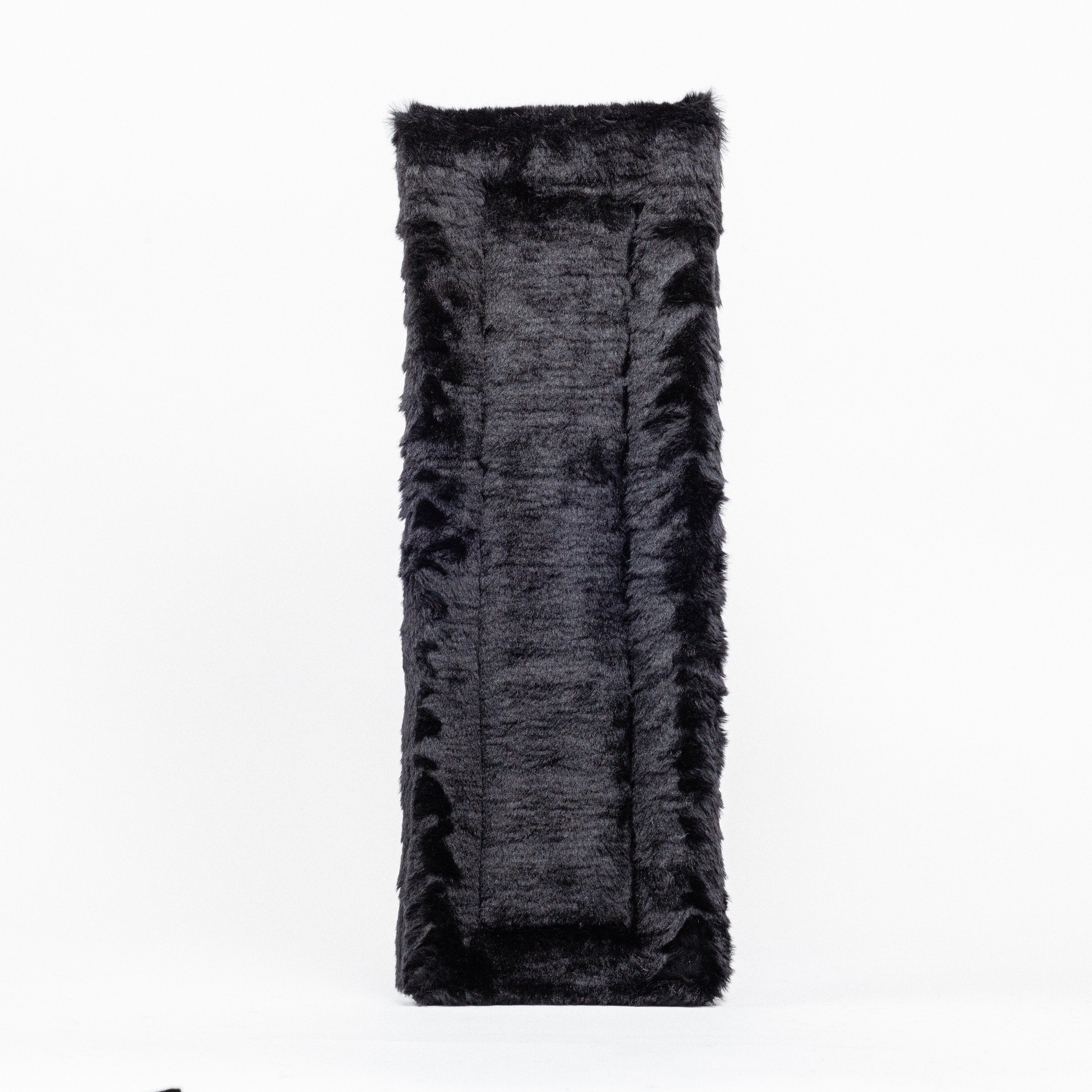 Black Fleece Back Pad by Freedman's, front-view of textured black fabric
