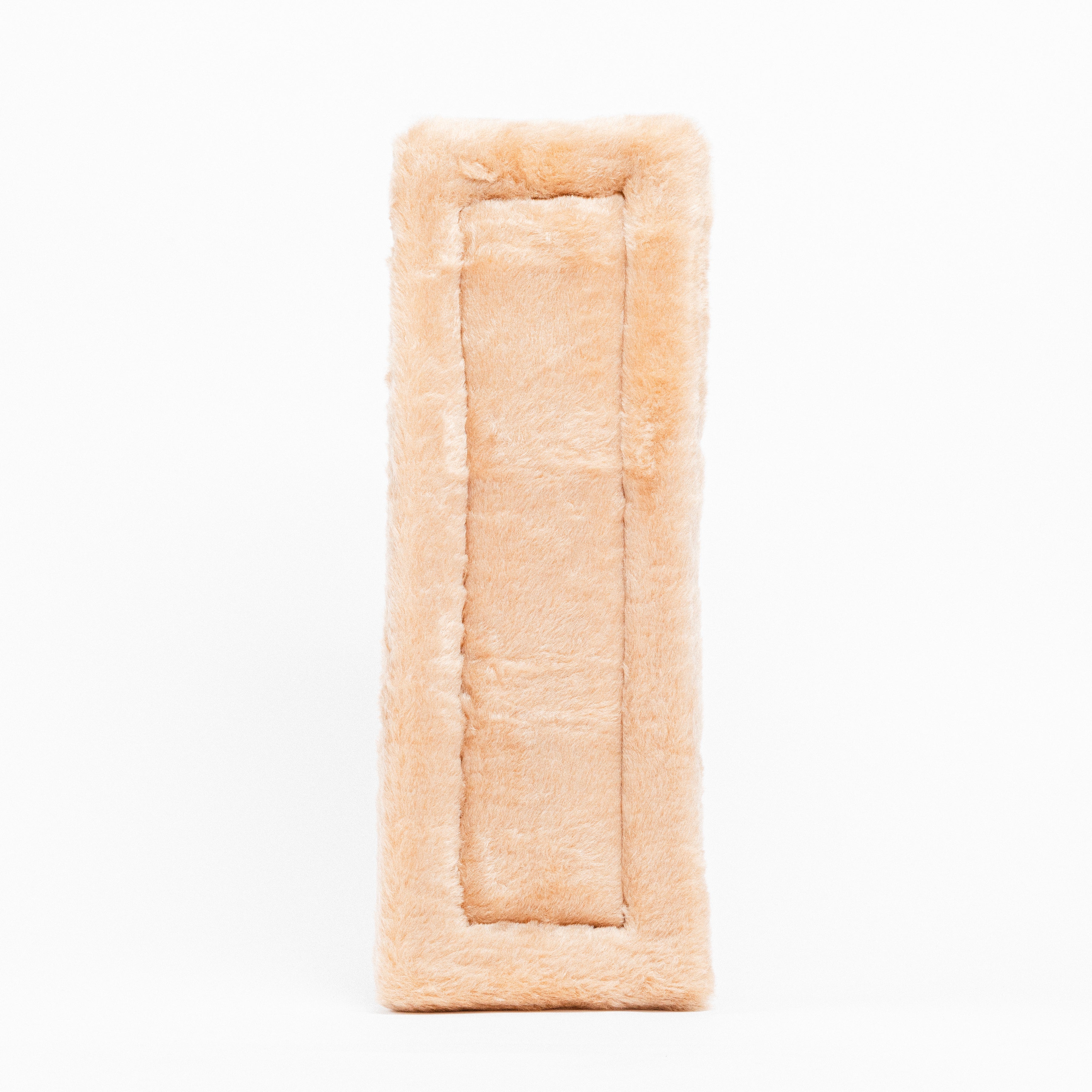 Black Fleece Back Pad by Freedman's, front-view of textured tan fabric