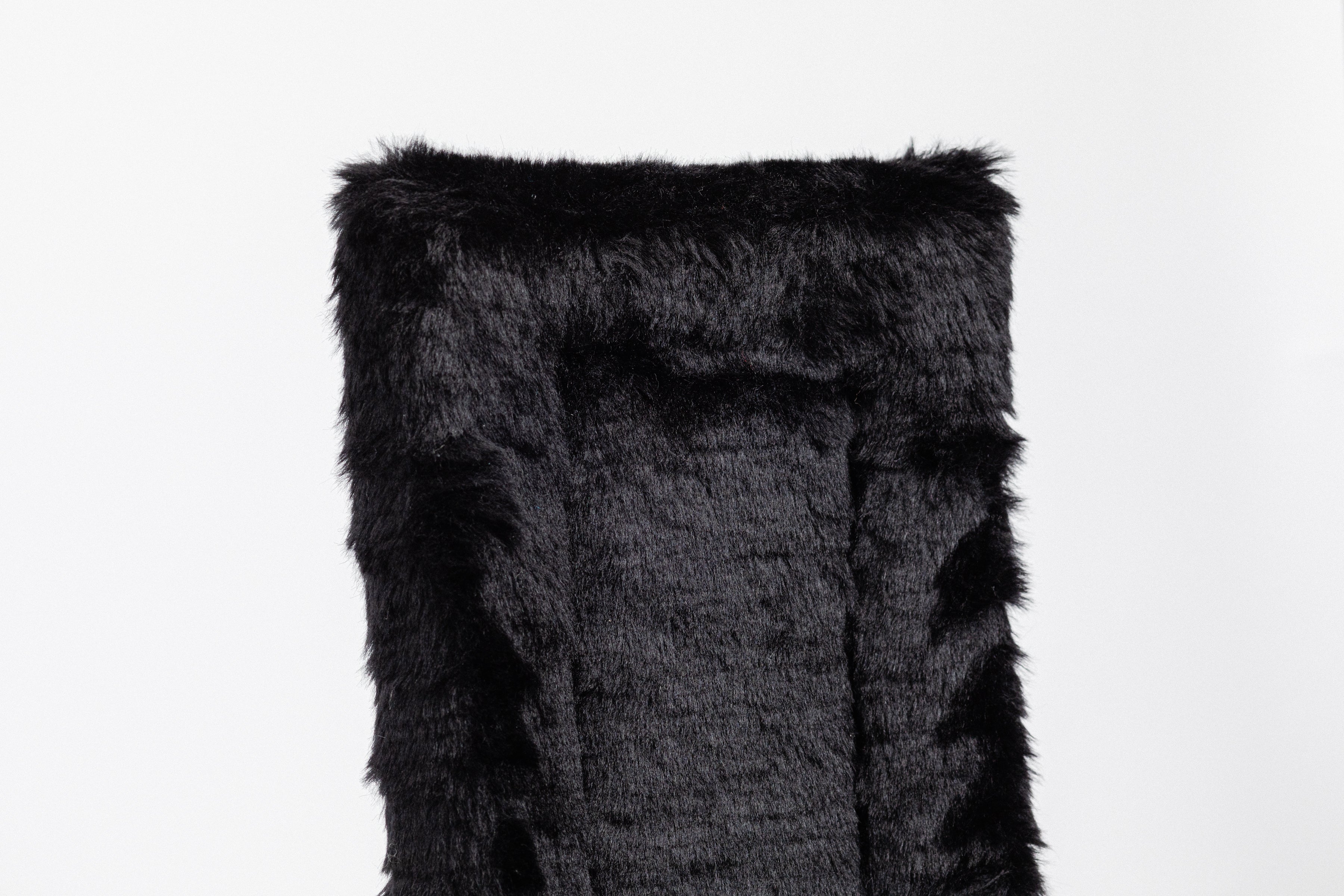 Black Fleece Back Pad by Freedman's, close-up of textured black fabric