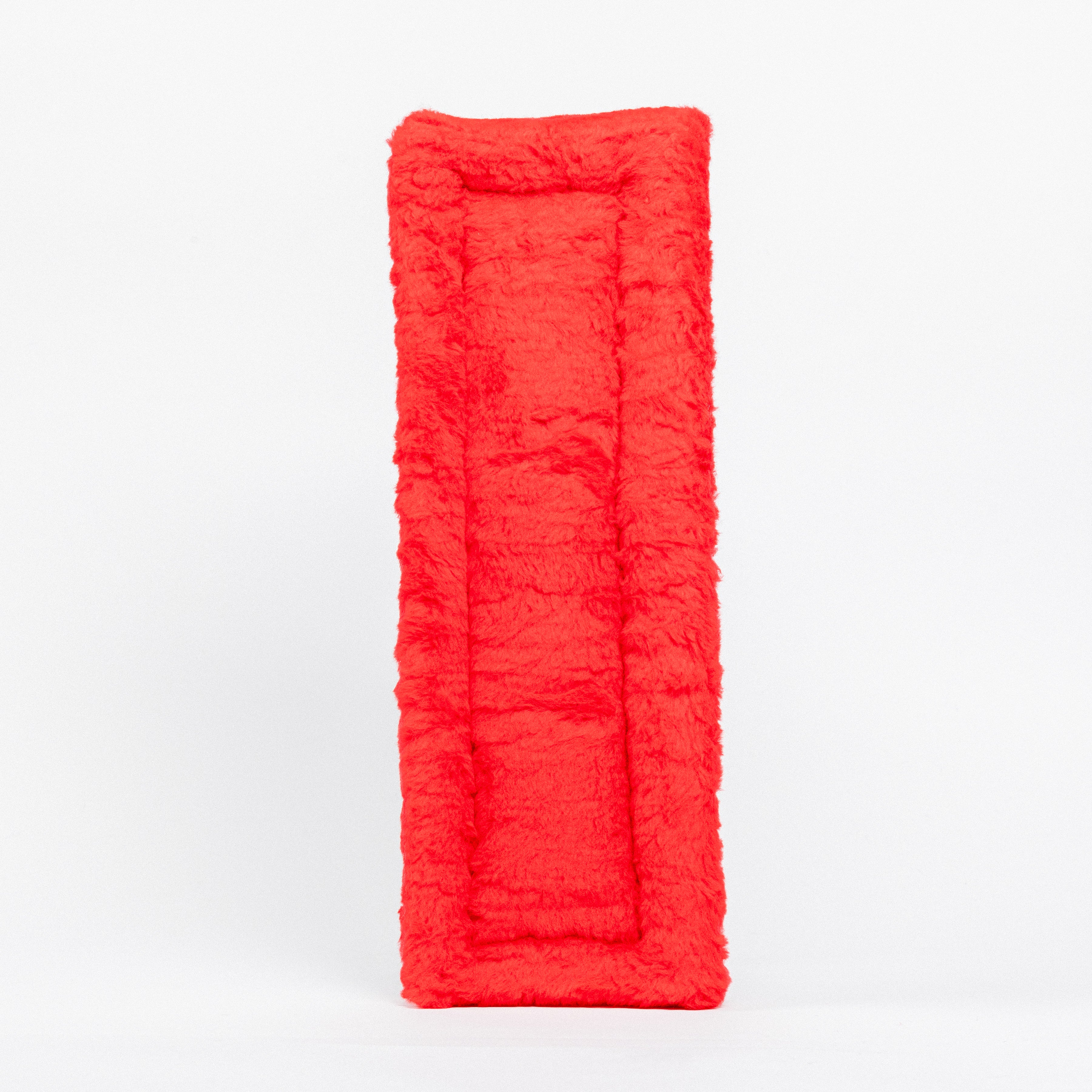 Black Fleece Back Pad by Freedman's, front-view of textured red  fabric