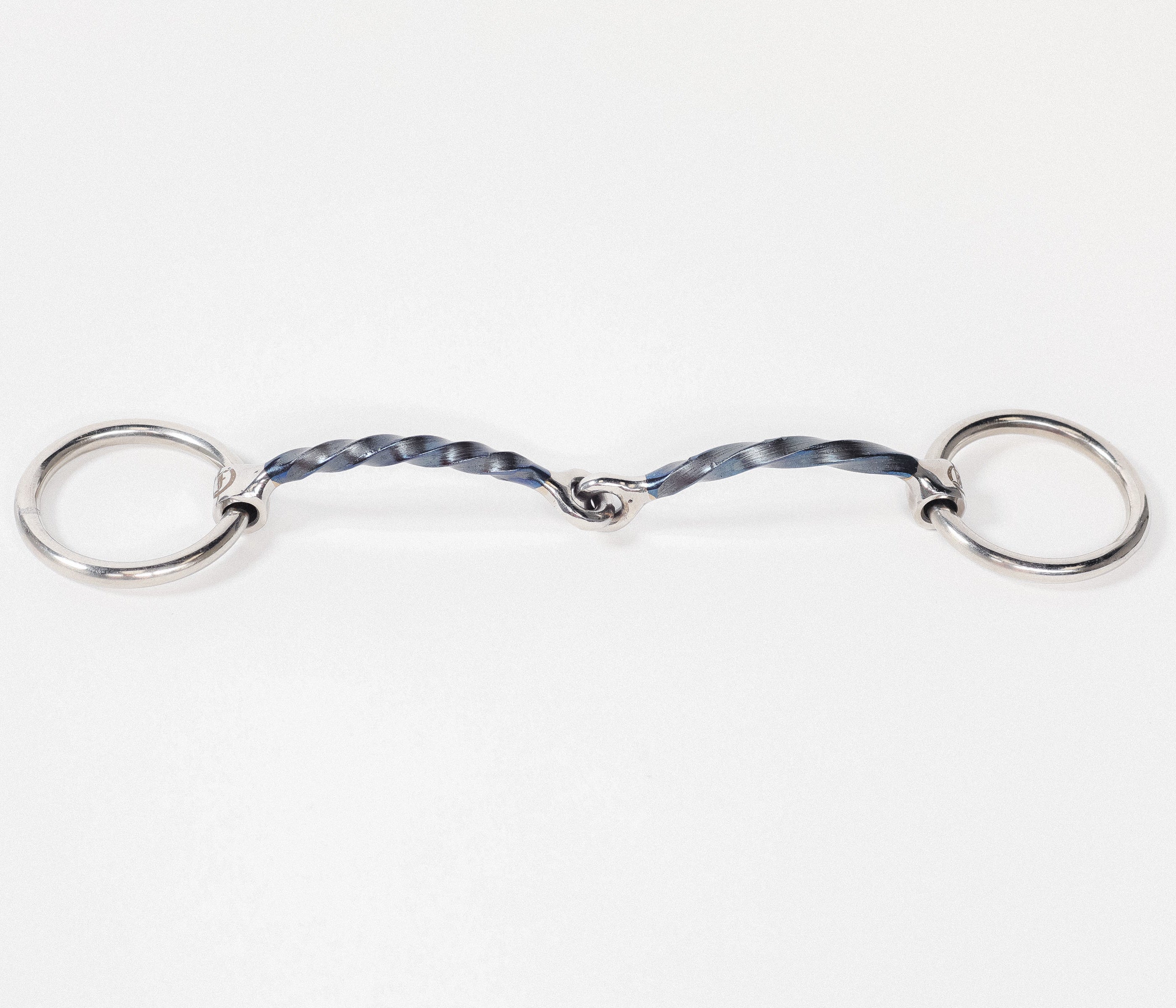 Stainless Steel Reversible Slow/Fast Twist Snaffle Bradoon with Loose Rings