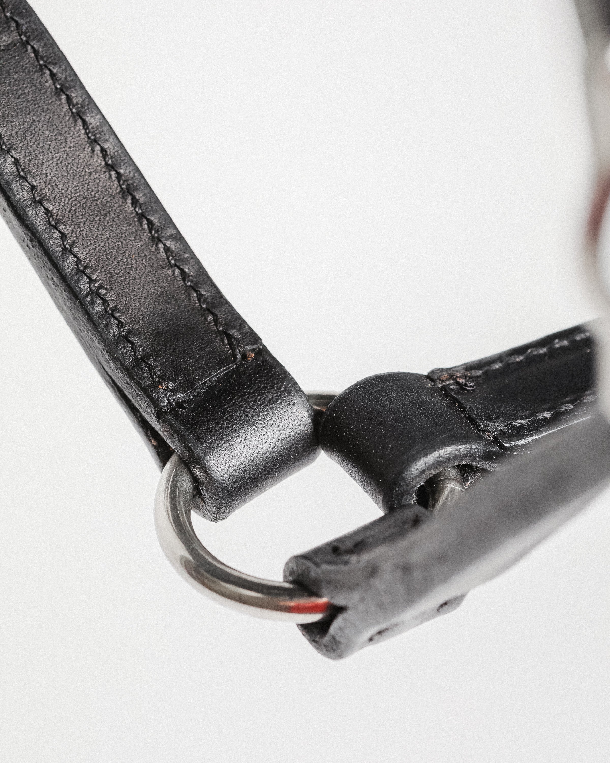 Close-up of 3/4" Double Stitched Fixed Chin Halter by Freedman's, Showing Metal Hardware and Stitching