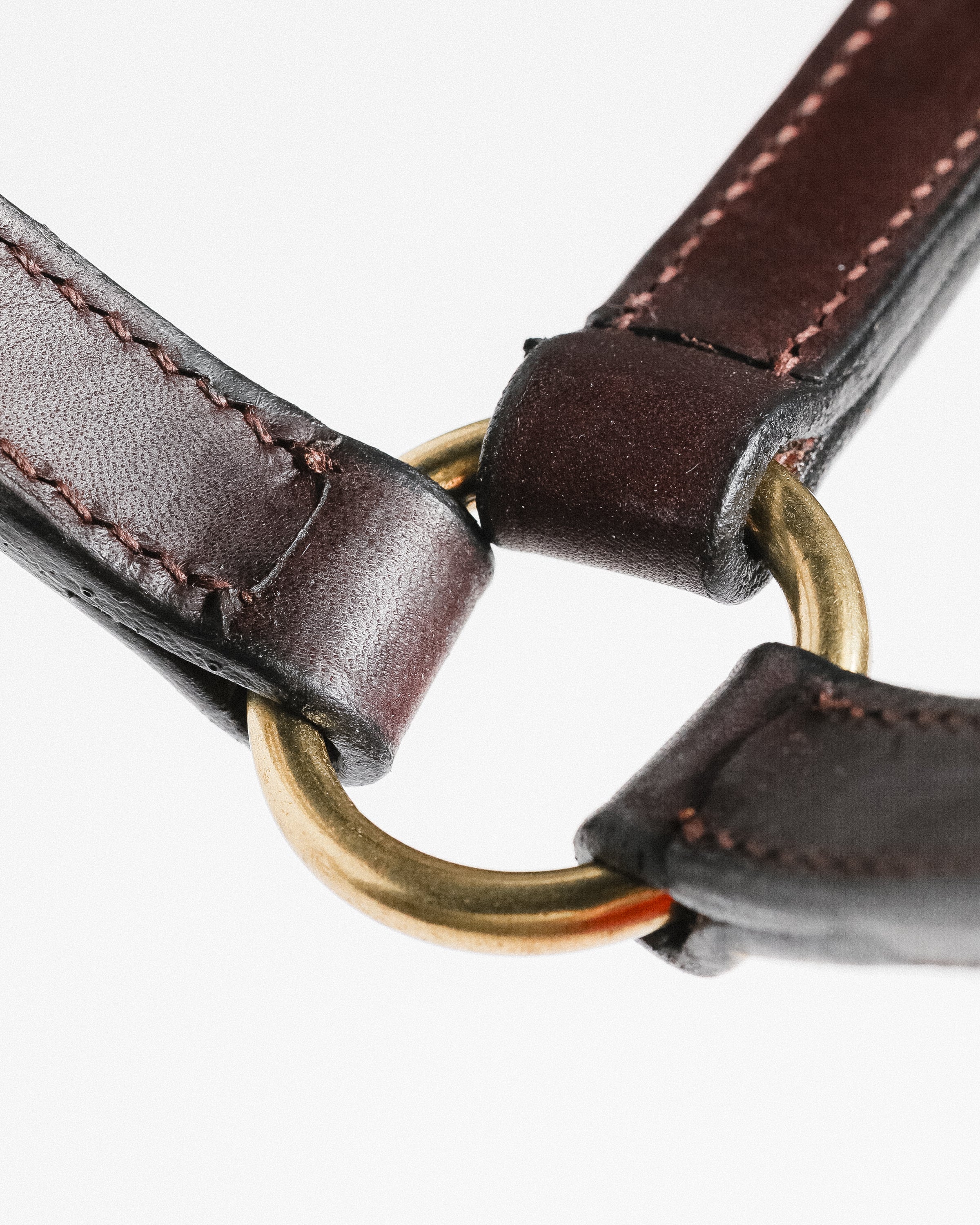 Close-up of 3/4" Double Stitched Fixed Chin Halter by Freedman's, Showing Metal Hardware and Stitching