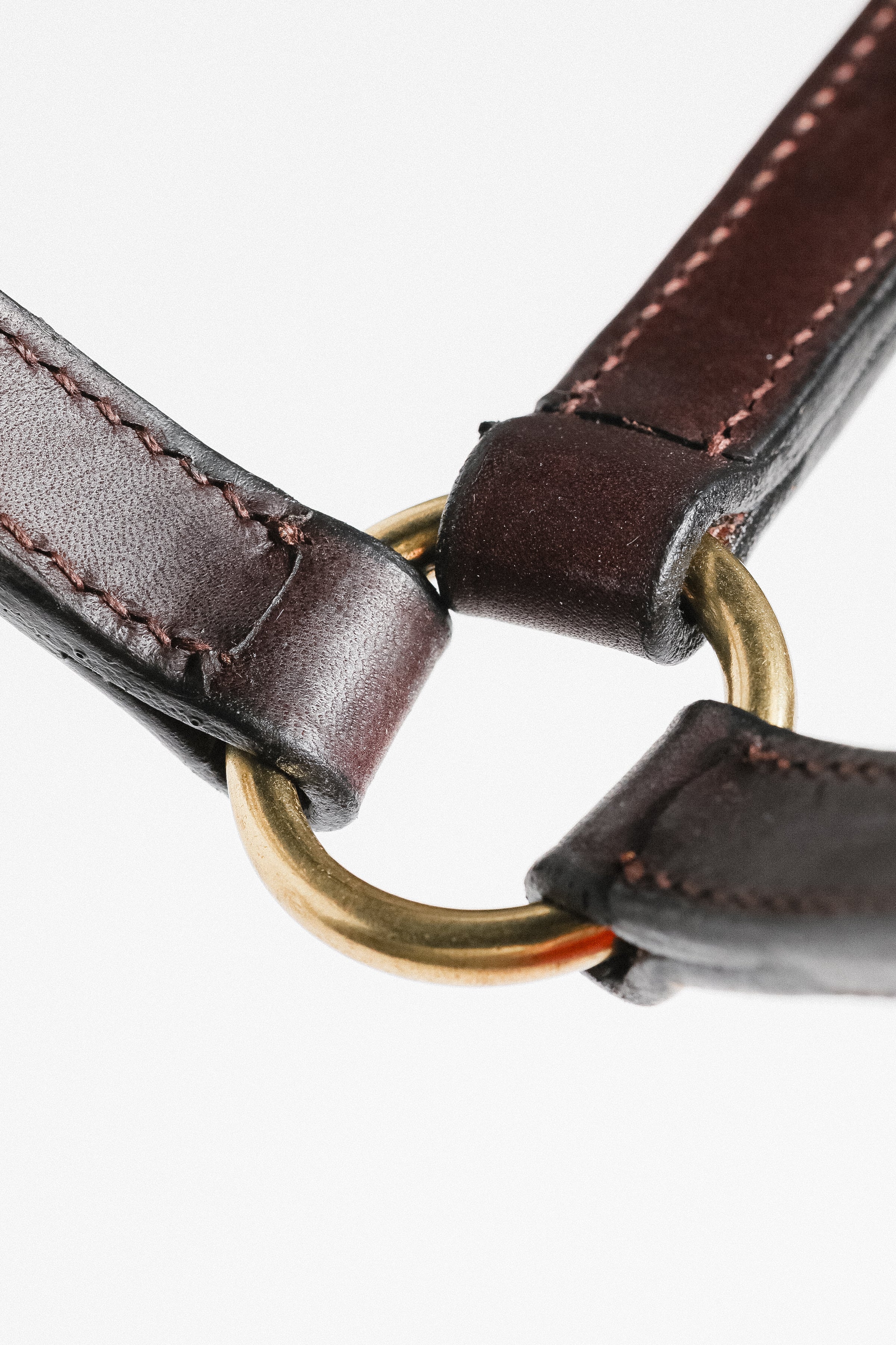 Close-up of 3/4" Double Stitched Fixed Chin Halter by Freedman's, Showing Metal Hardware and Stitching