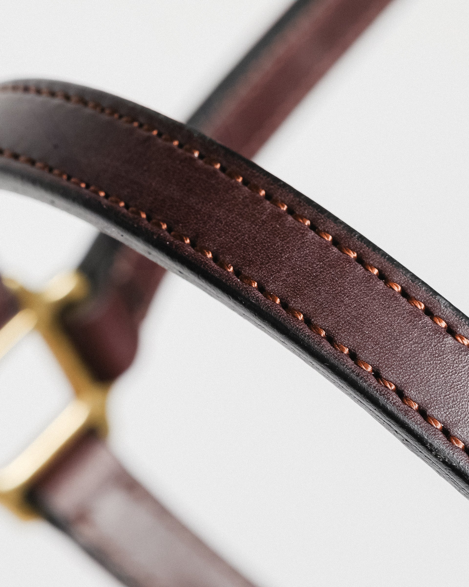 Freedman's Fixed Chin Halter, Brown Leather with Contrasting Stitching and Brass Ring
