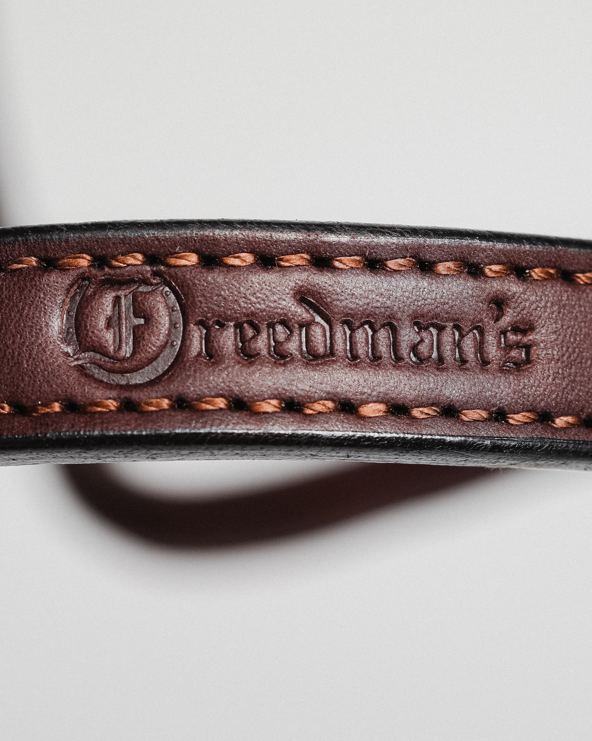 Freedman's Halter: Showing Embossed Logo and Detailed Stitching on Premium Leather