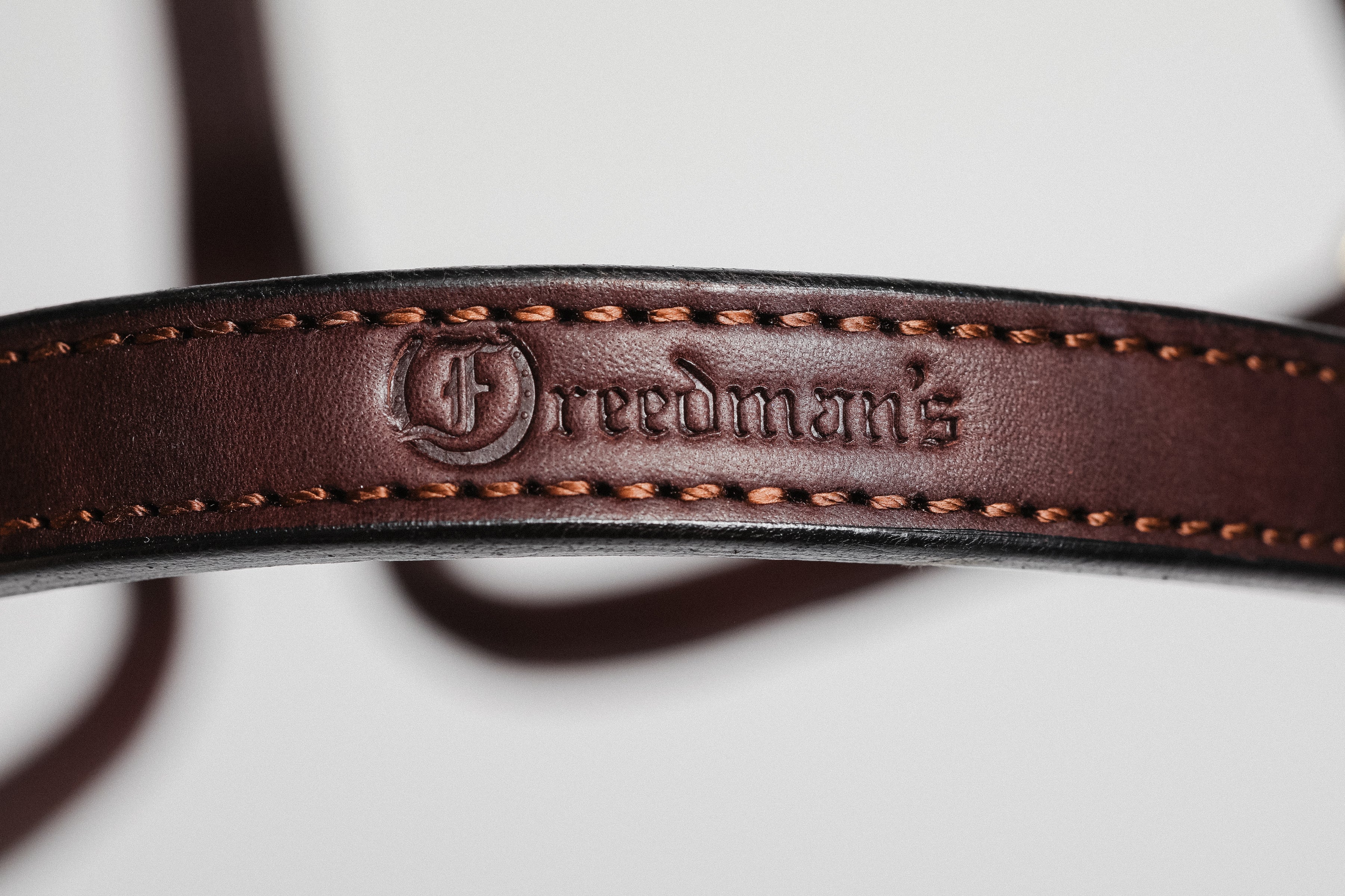 Freedman's Halter: Showing Embossed Logo and Detailed Stitching on Premium Leather
