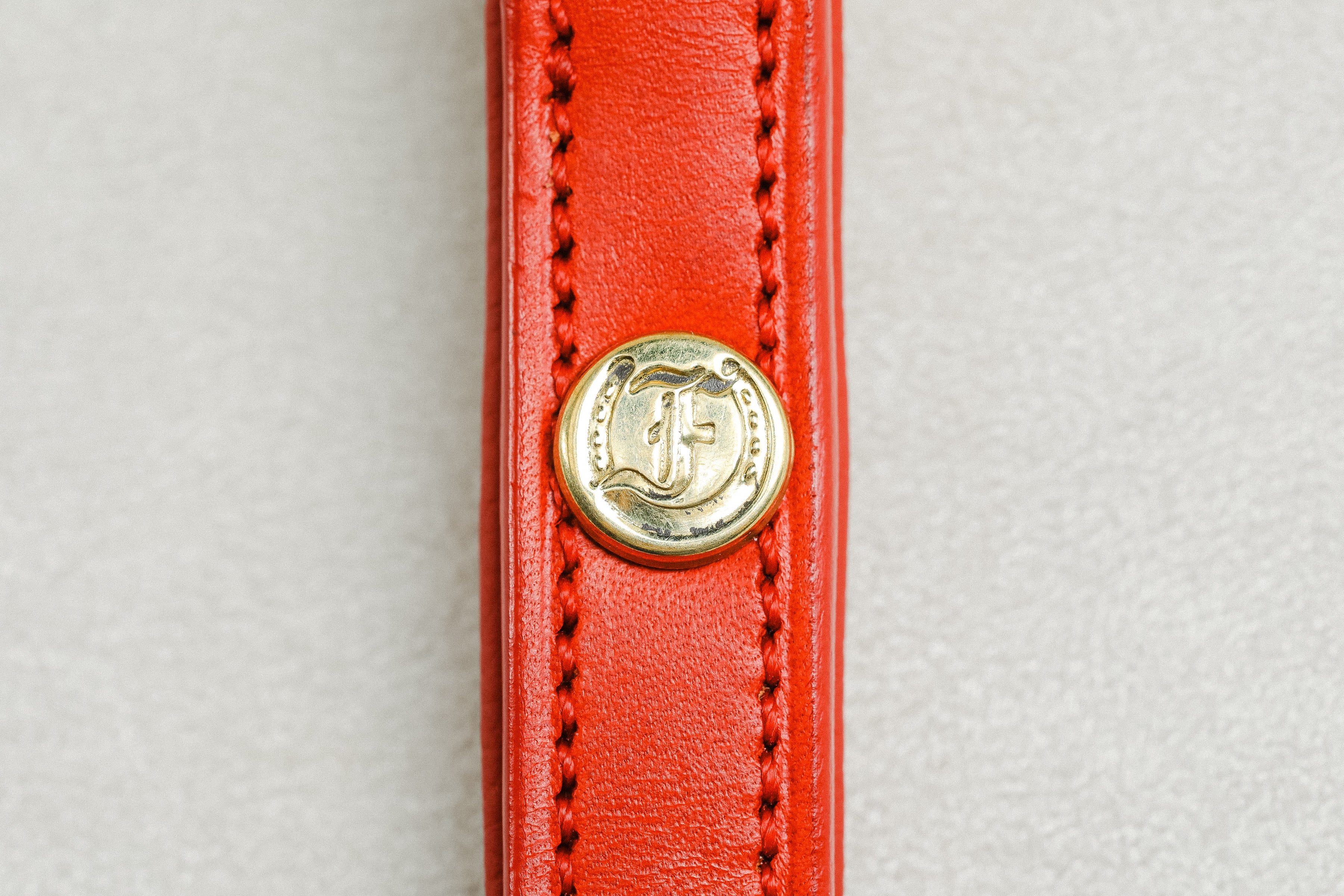Close-up of a Raised Dog Leash with  the Freedman's emblem logo.