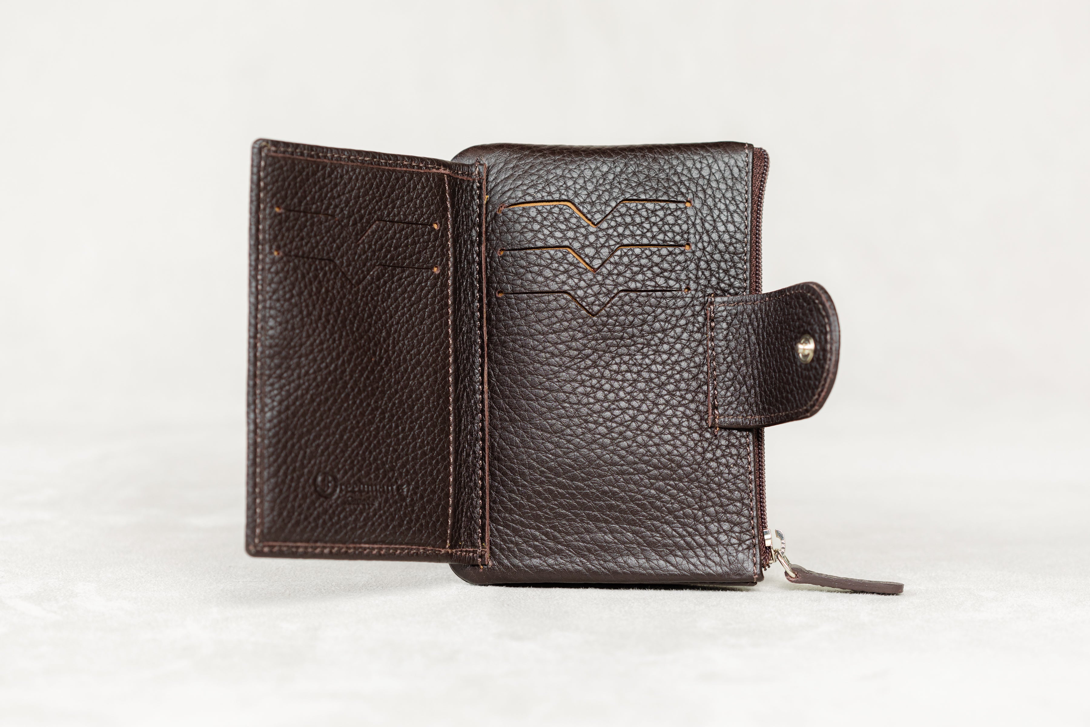 Interior View of Brown Leather Freedman's Ladies Medium Wallet with Card Slots