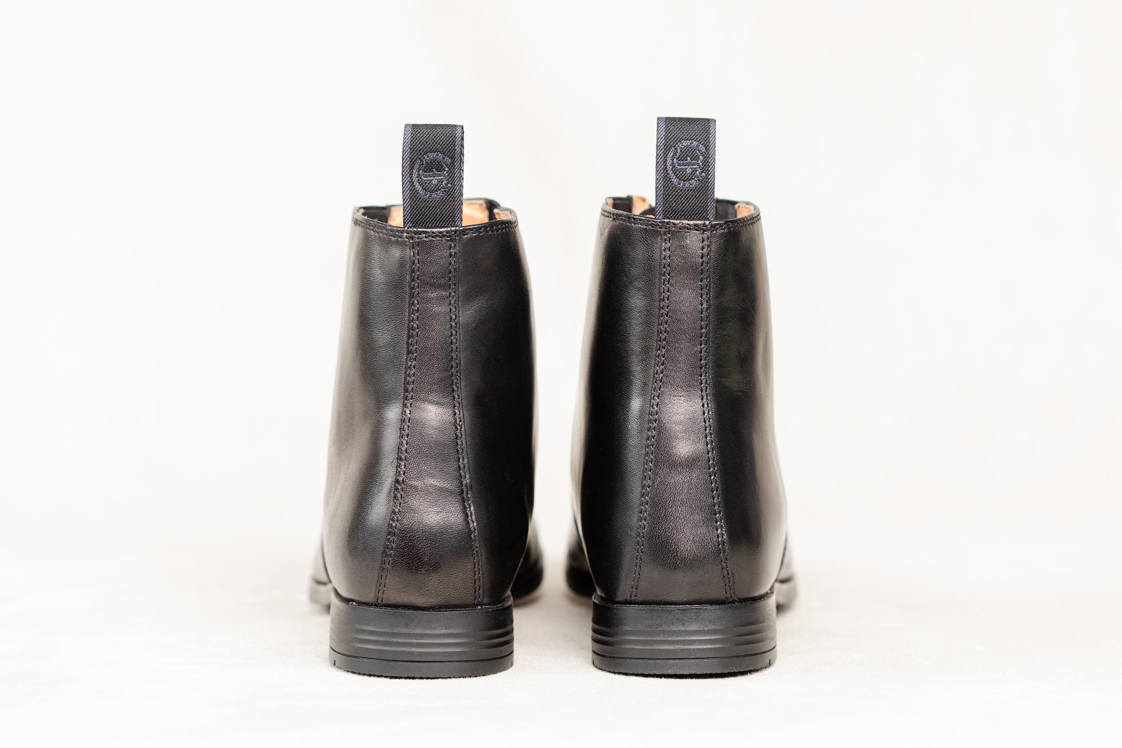 Men's Paddock Boots by Freedman's, polished black leather, formal dress shoes-Back View