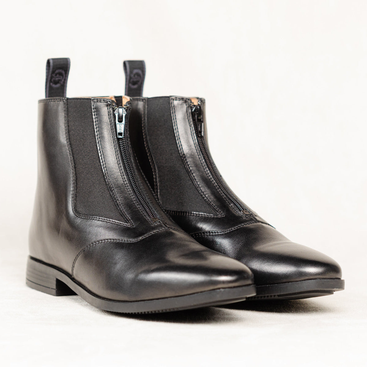 Fouganza Mens Black Leather Paddock Boots Lace Up Rear Zip Cap Toe EU 43/ 9.5 Adult Horse Riding Lace-up Leather Boots Paddock 560 - Black  main image 4