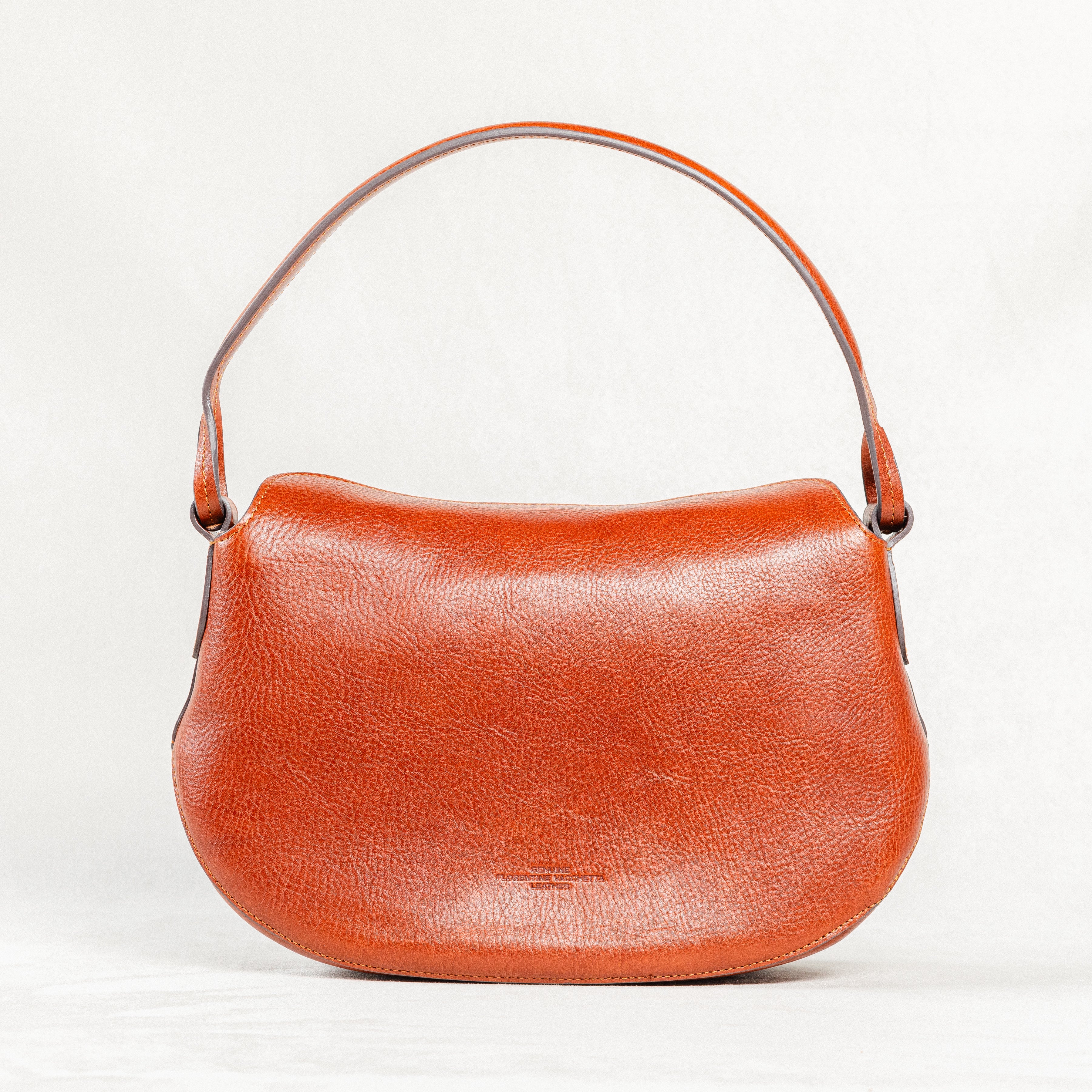 Chestnut Leather Murphy Bag by Freedman's, Back View with Single Handle