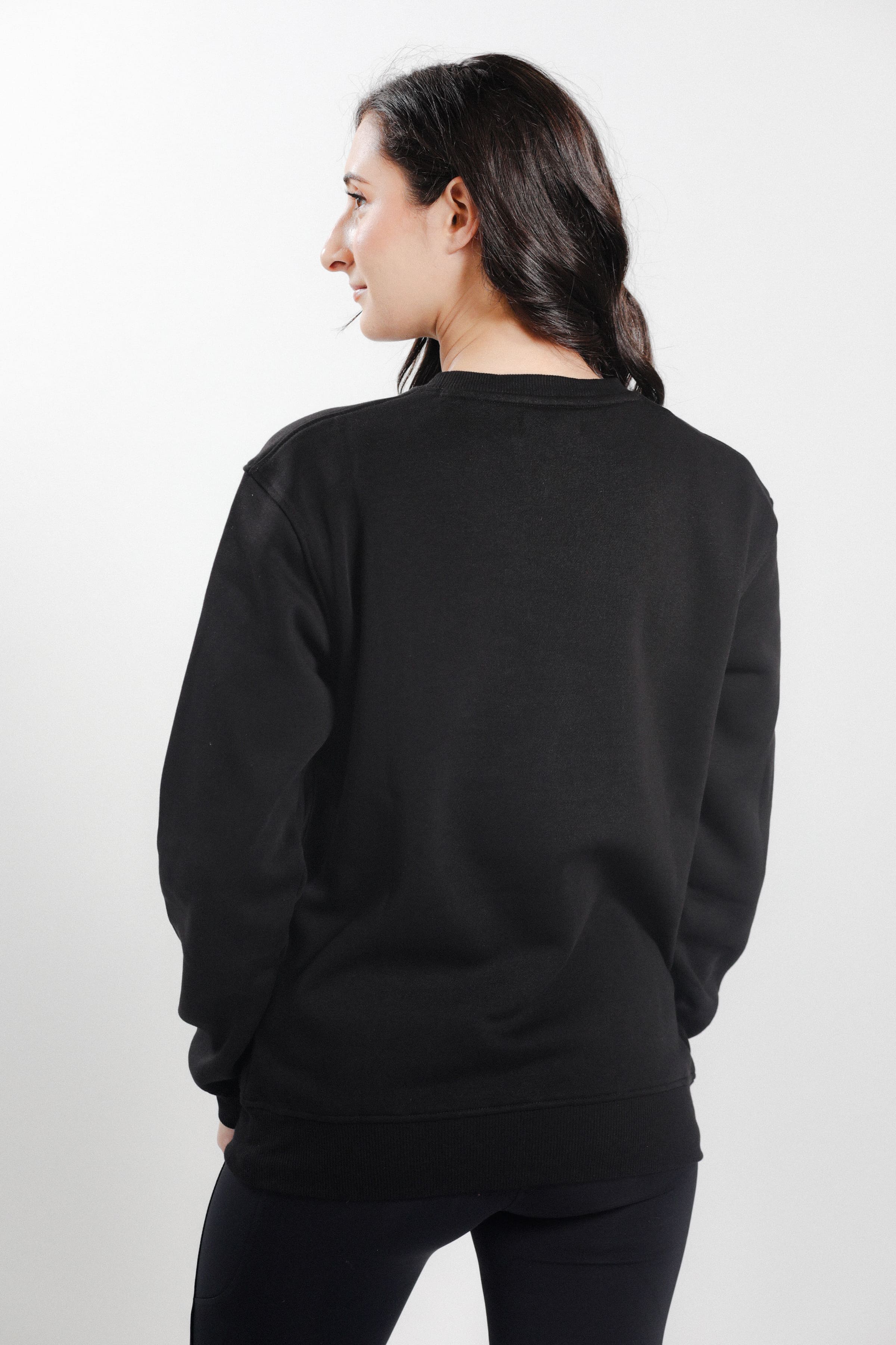 Back View of Women Wearing Freedman's Embroidered Crewneck Sweatshirts