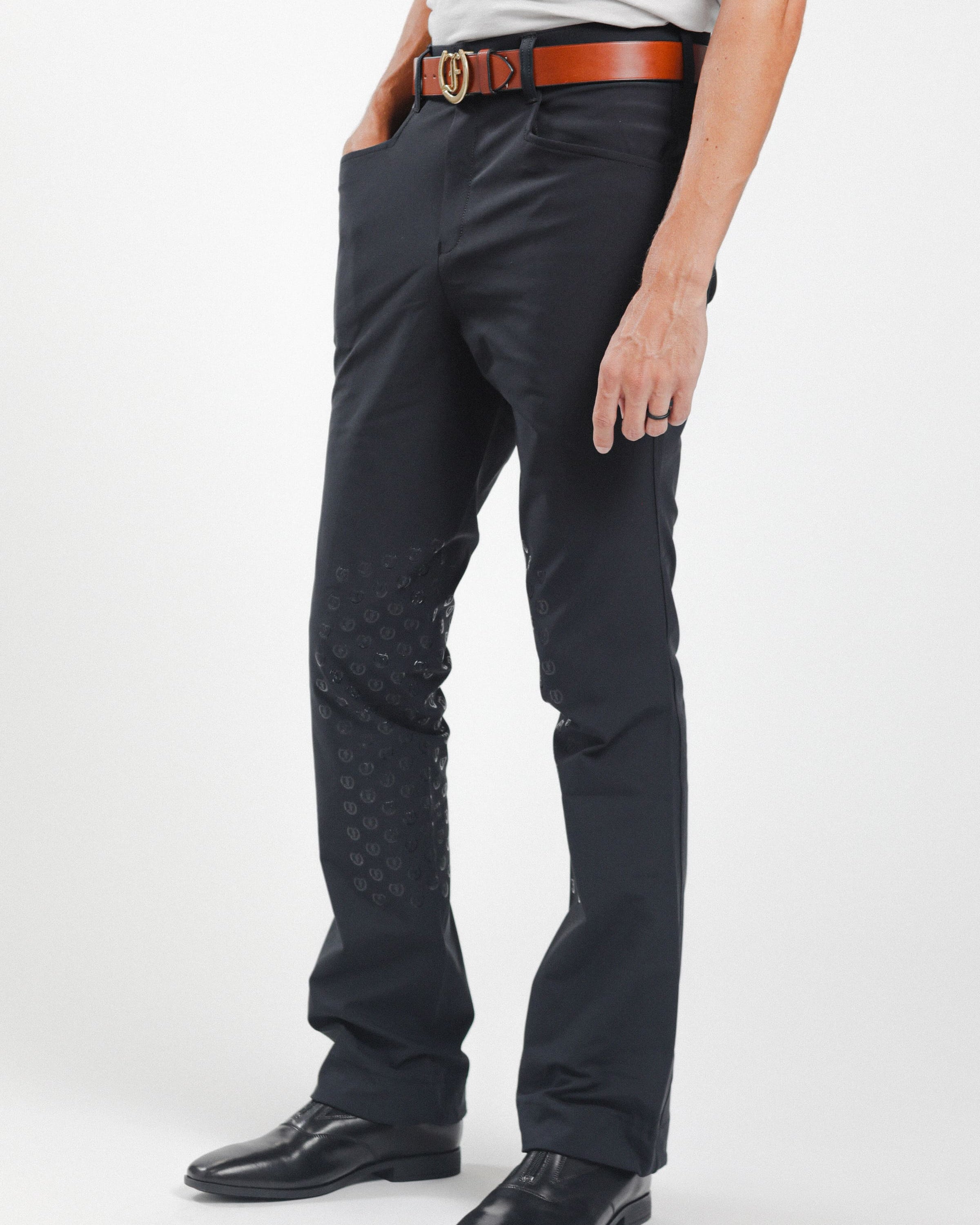 side view of Men's Performance Jods by Freedman's, equestrian riding breeches.
