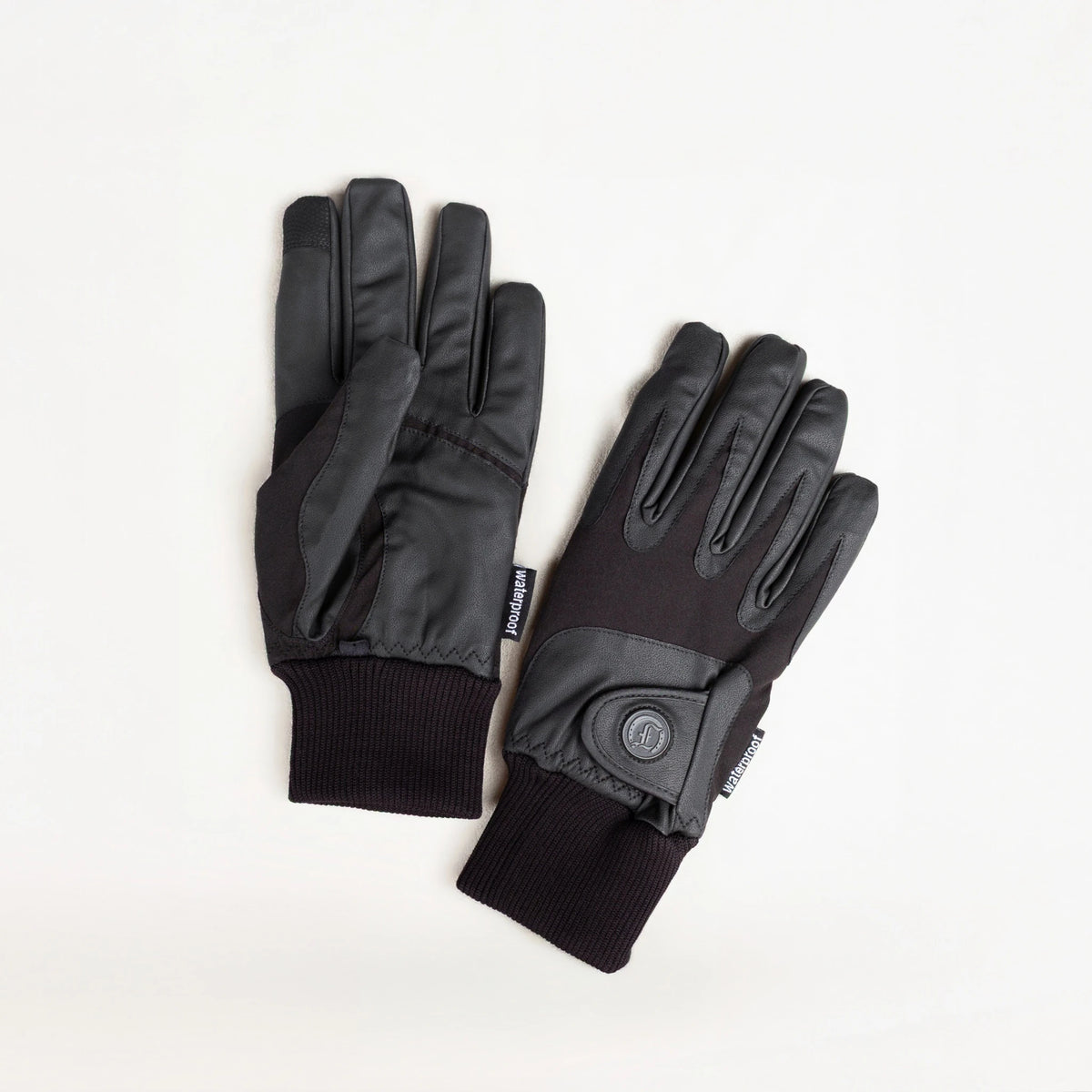 Signature Ladies' II Winter Gloves in black, displaying the front and palm designs, reinforced grip areas, and ribbed knit cuffs.