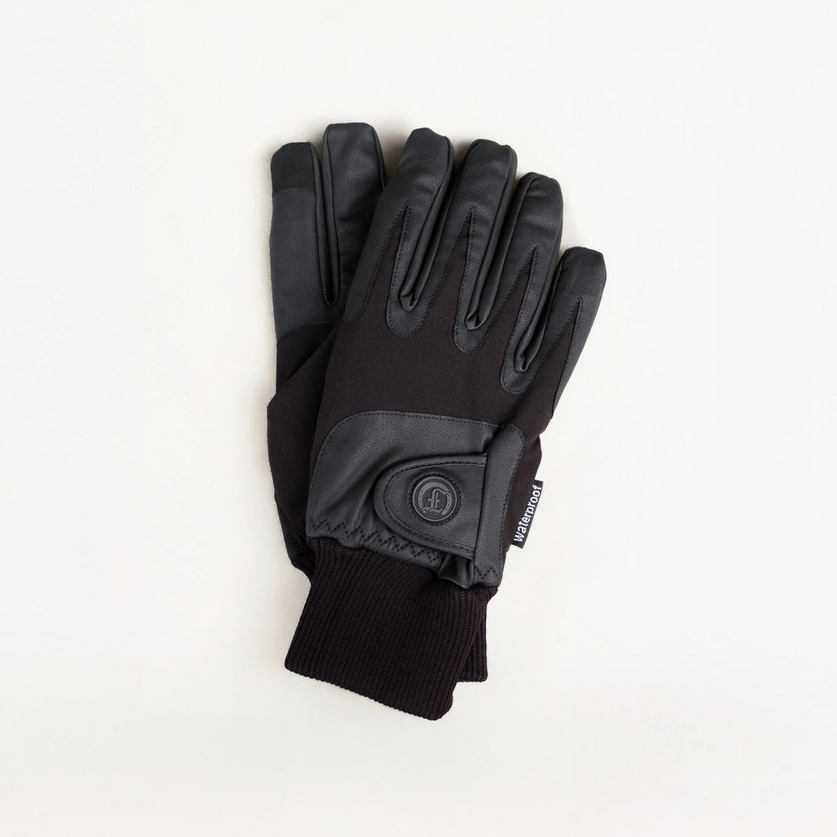 Pair of Signature Ladies' II Winter Gloves in black, featuring reinforced fingers, adjustable wrist straps, and ribbed knit cuffs.