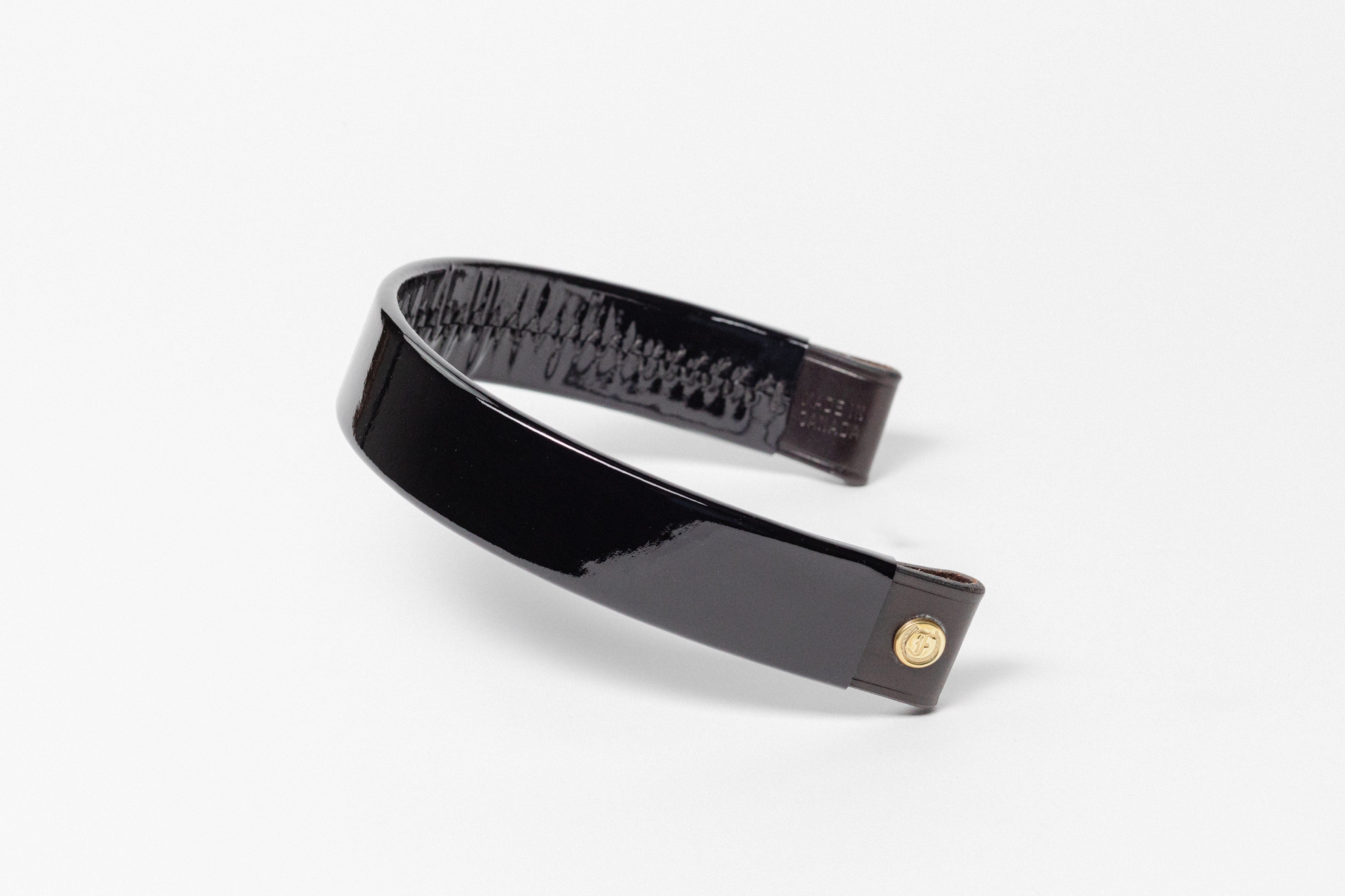 Freedman's Curved Browband, Black Patent Leather with dark leather ends.