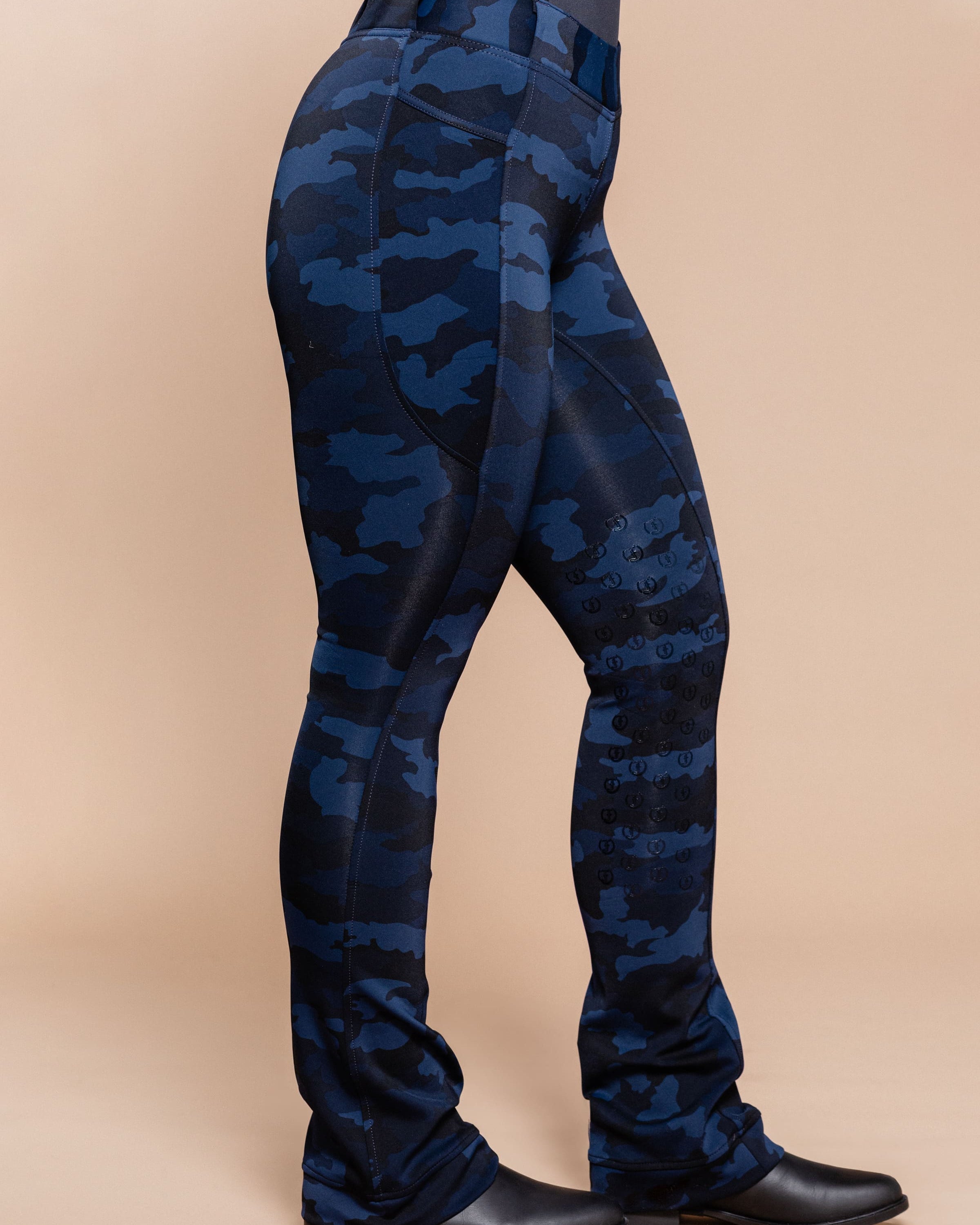 Stylish Tous les Jours Jods - Blue Camo by Freedman's – sleek, comfortable, and perfect for equestrian fashion.