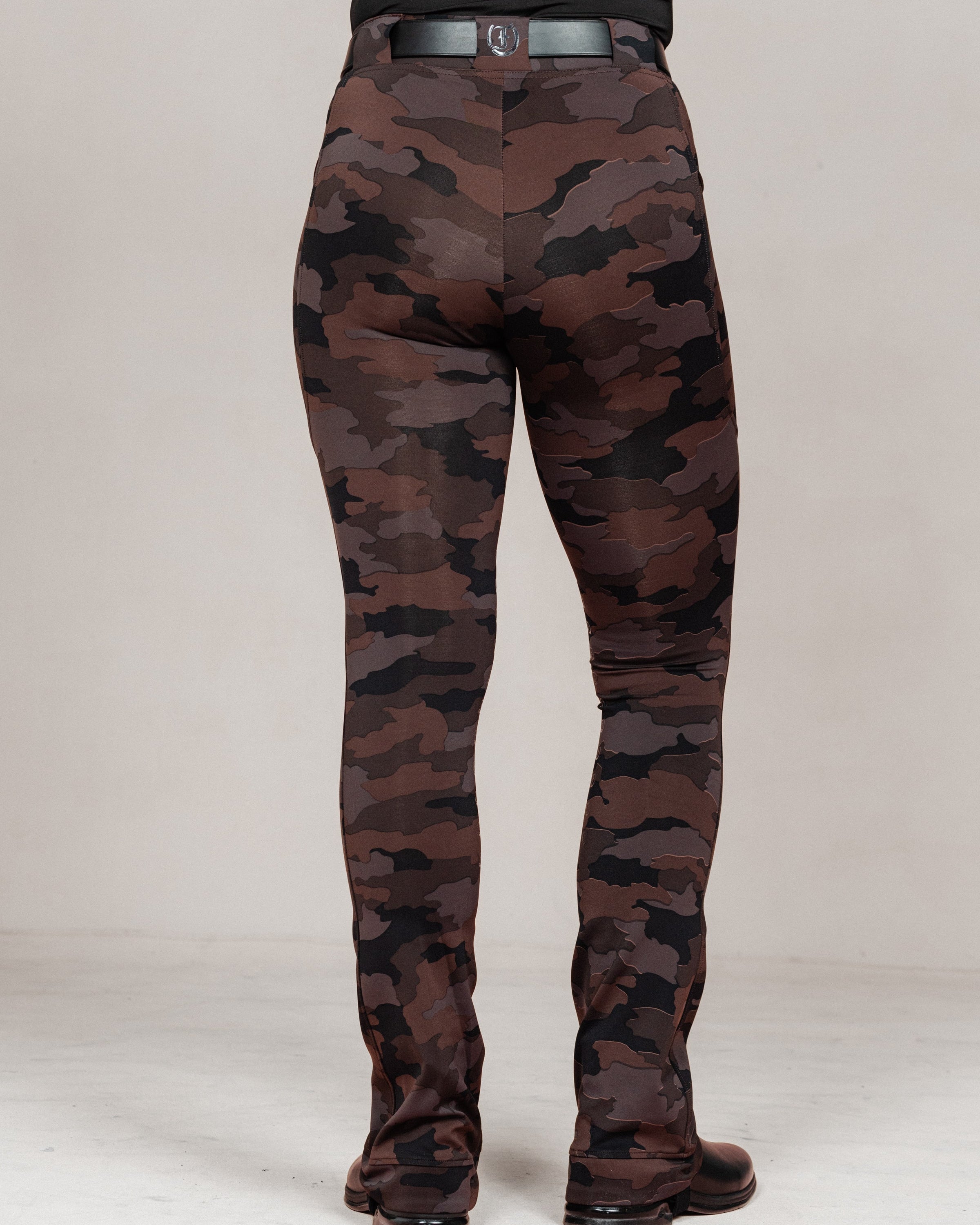 Stylish Tous les Jours Jods - Burgundy Camo by Freedman's – sleek, comfortable, and perfect for equestrian fashion. Back View