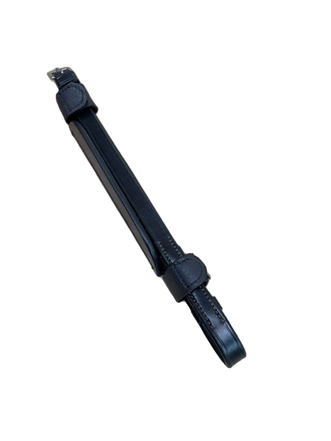 Kant See Back Weymouth Bridle Blinds: Pair of Black Leather Bridle Blinds with Snap Closures