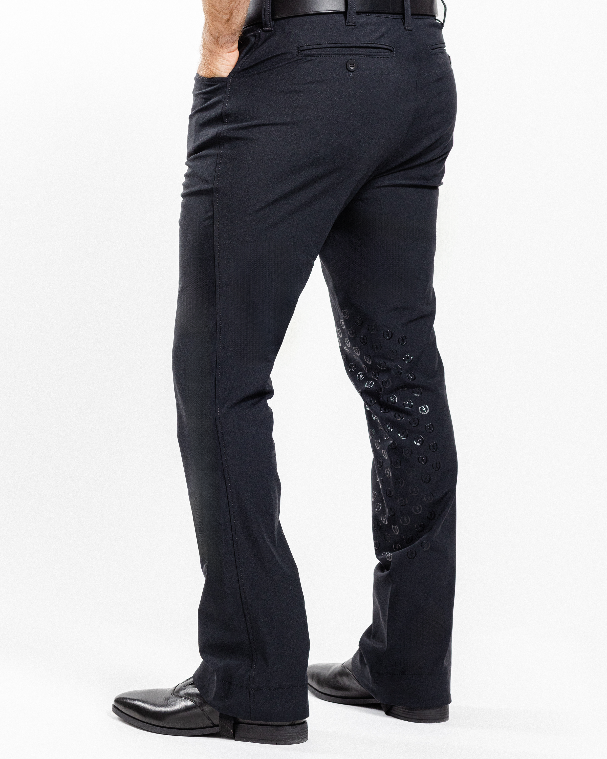 Angled back view of Men's Performance Jods by Freedman's, equestrian riding breeches.