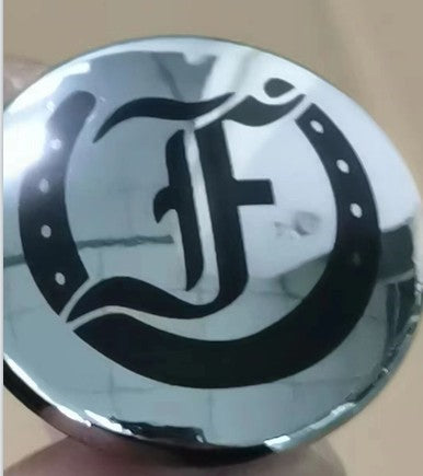 Close-up of the Freedman’s Logo detail on a Black Grippy Handle Show Crop with Rhinestone Handle.
