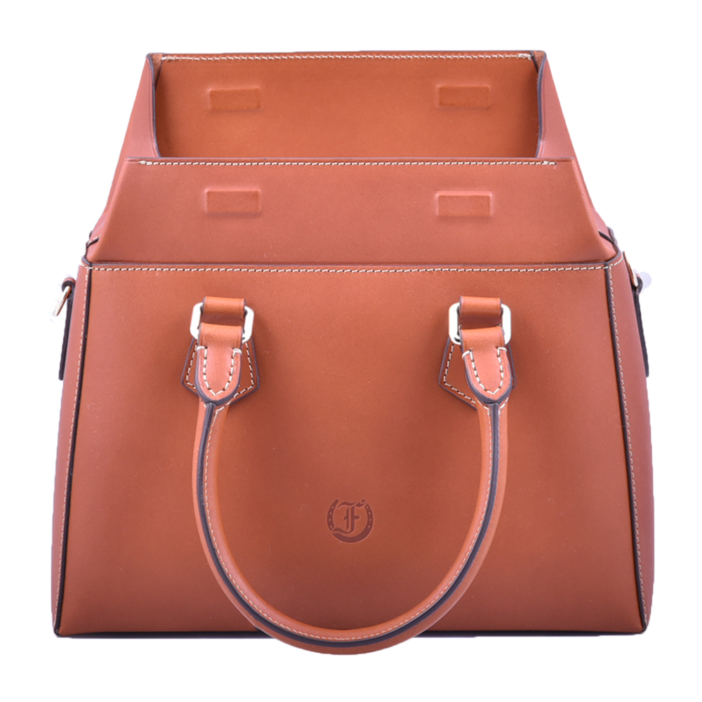 Freedman's Dormeuse Bag: Classic and Elegant Women's Handbag, Pink Leather with Detailed Stitching