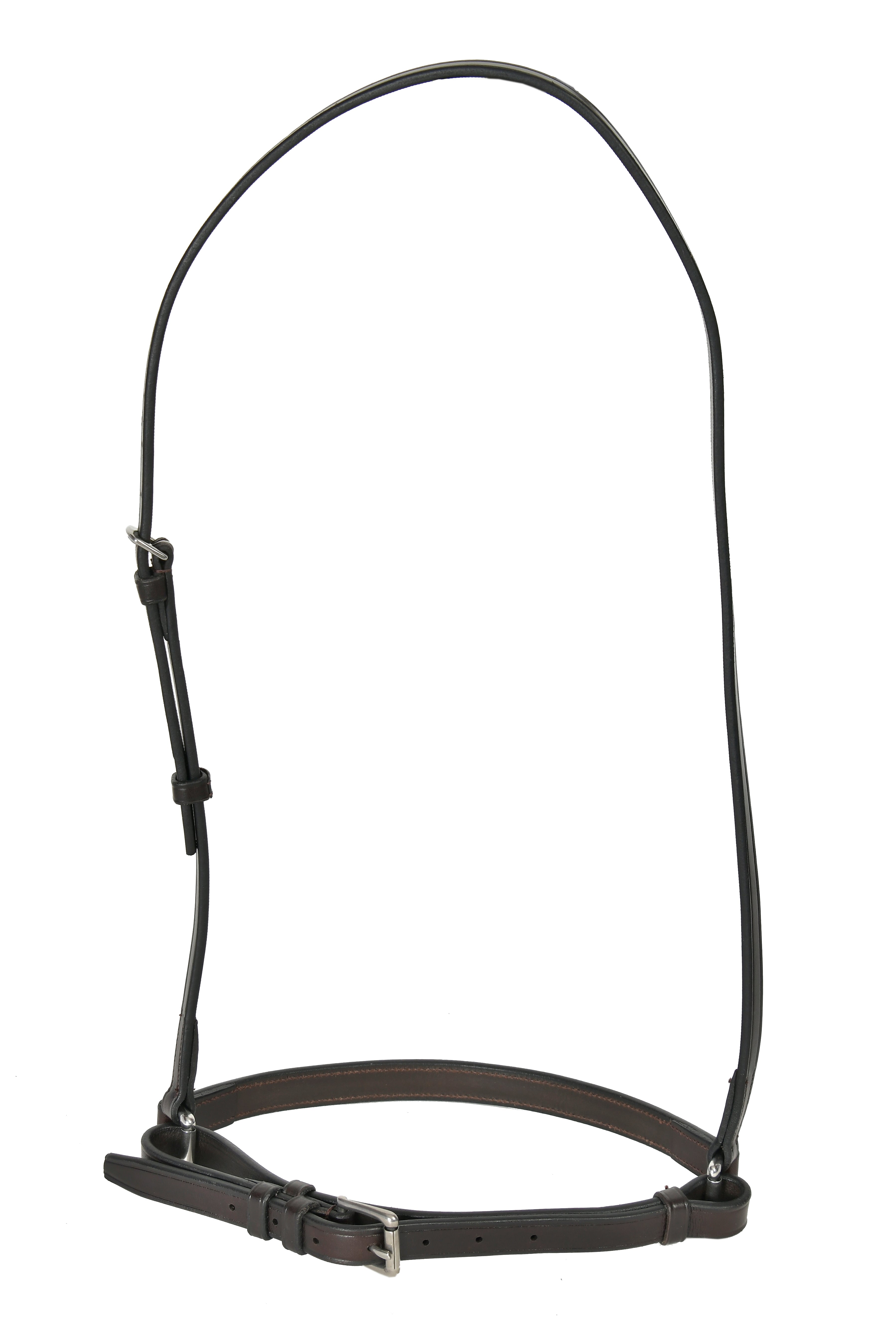 Hunter Draw Tight Caveson Raised Havana: Havana Leather Caveson with Raised Noseband, Draw Tight Mechanism, and Buckle Closures