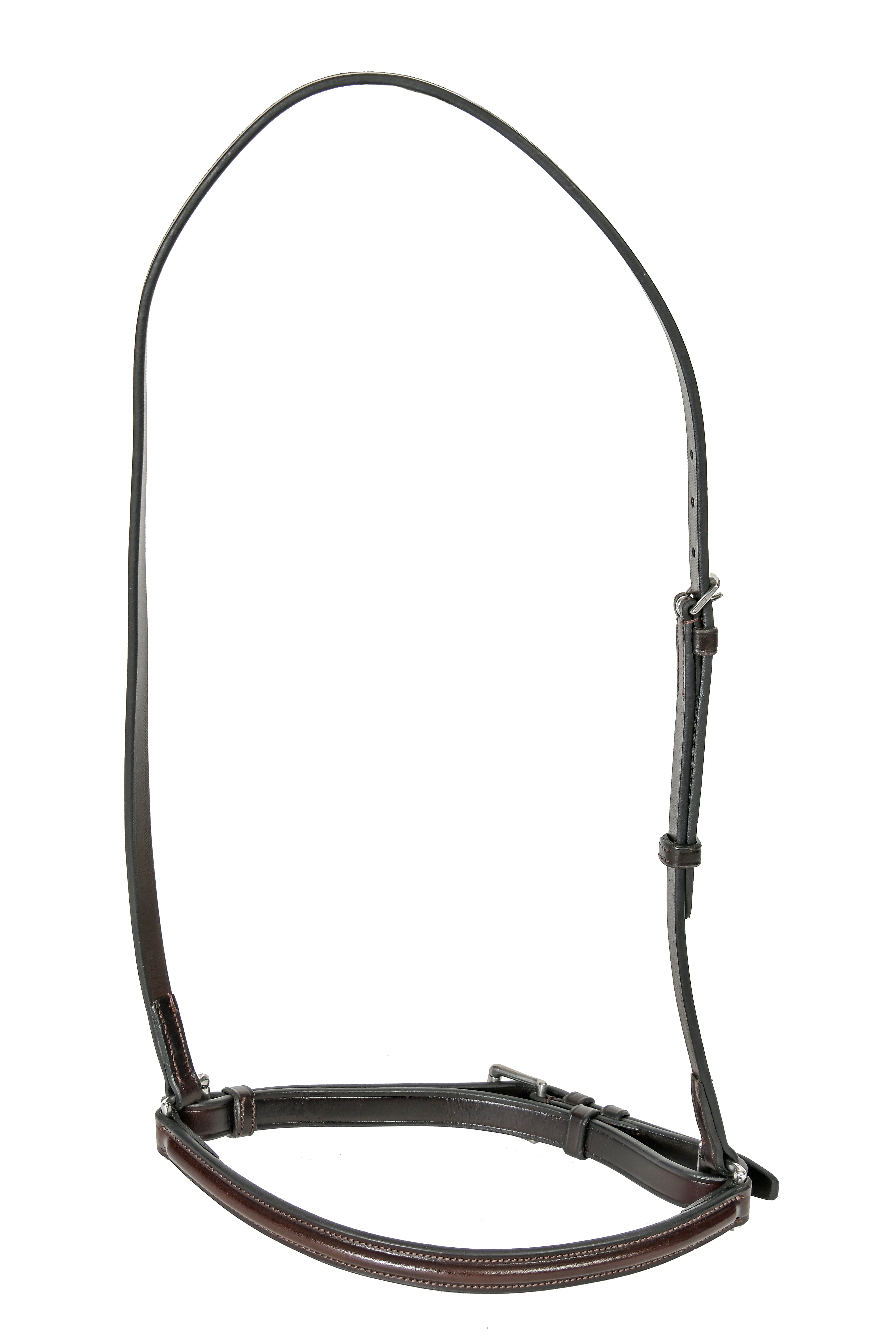 Hunter Draw Tight Caveson Raised Havana: Havana Leather Caveson with Raised Noseband, Draw Tight Mechanism, and Buckle Closures
