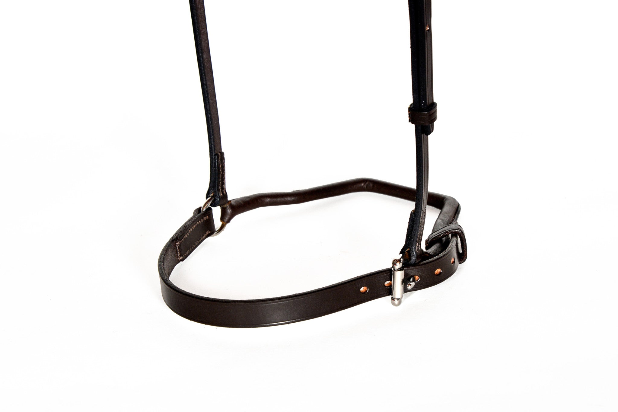Horse Show Equipment: Front Closure Wire Back Show Caveson with Padded Leather and Metal Hardware