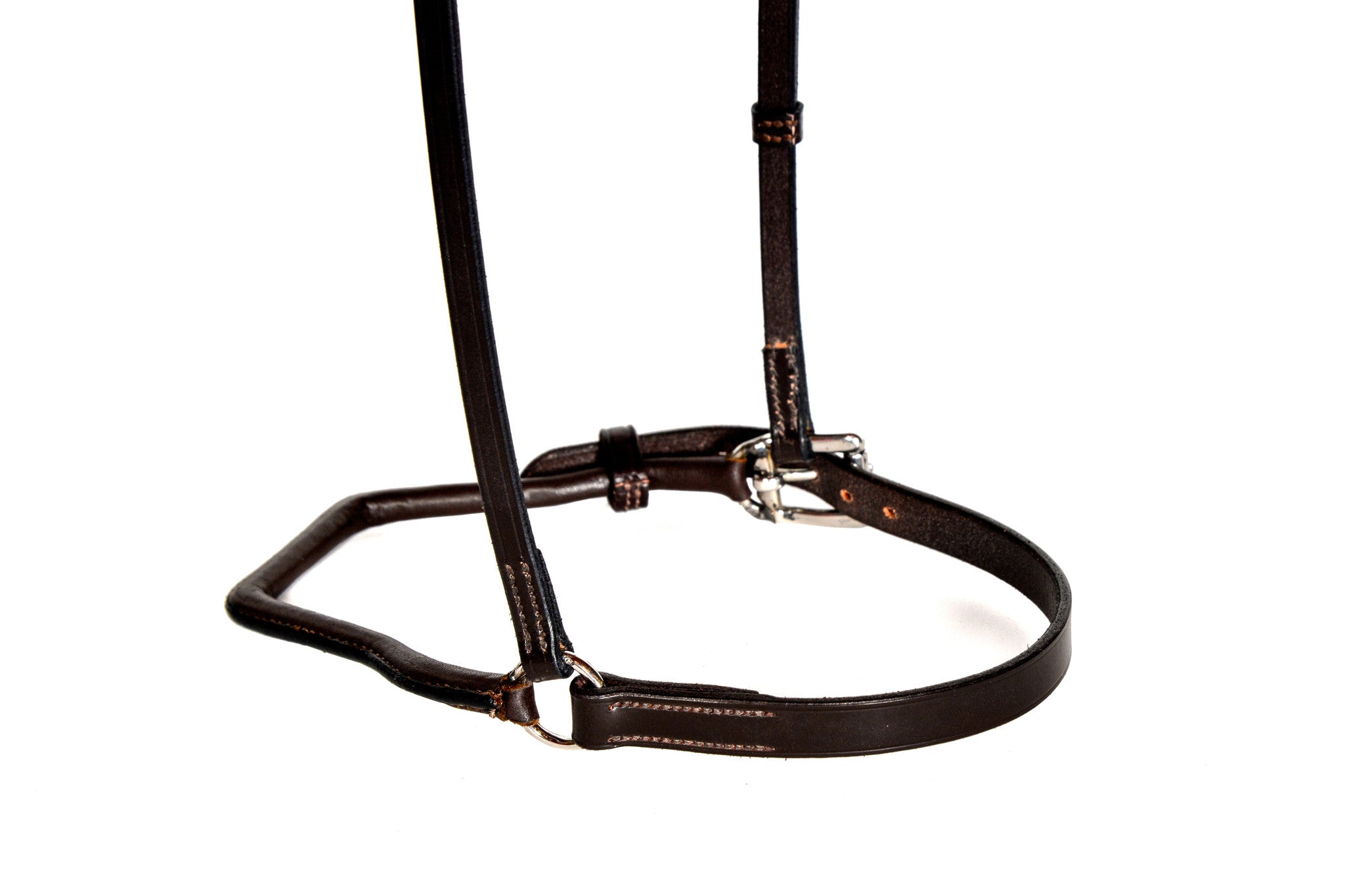 Horse Show Equipment: Front Closure Wire Back Show Caveson with Padded Leather and Metal Hardware