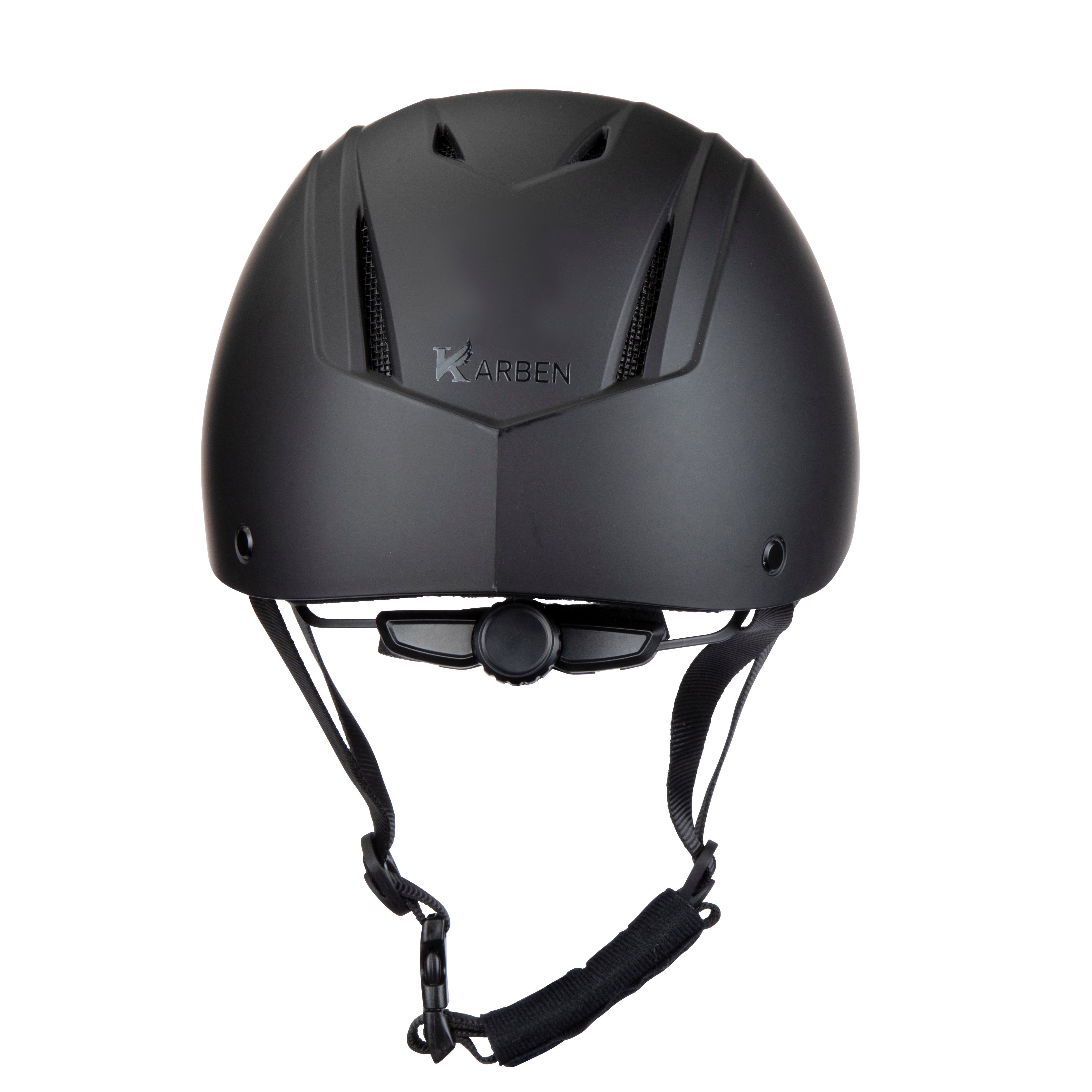 Back View of Shires Karben Matteo Riding Helmet, Showing Ventilation and Adjustable Strap 