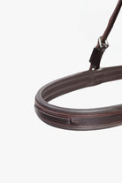  ACTraining Breast Collar and Neck Strap, made of brown leather with visible buckle and stitching details, isolated on a white background.