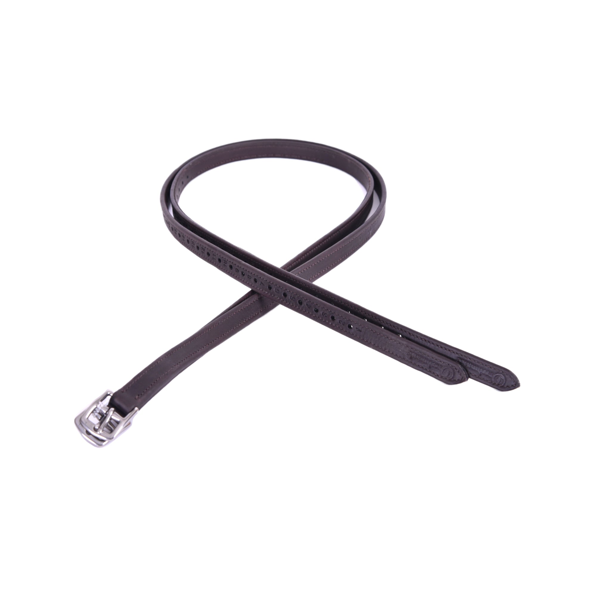 Kids' 3/4" Soft Stirrup Leathers: Brown Leather Stirrup Leathers with 3/4 Inch Width, Soft Texture, and Metal Buckles