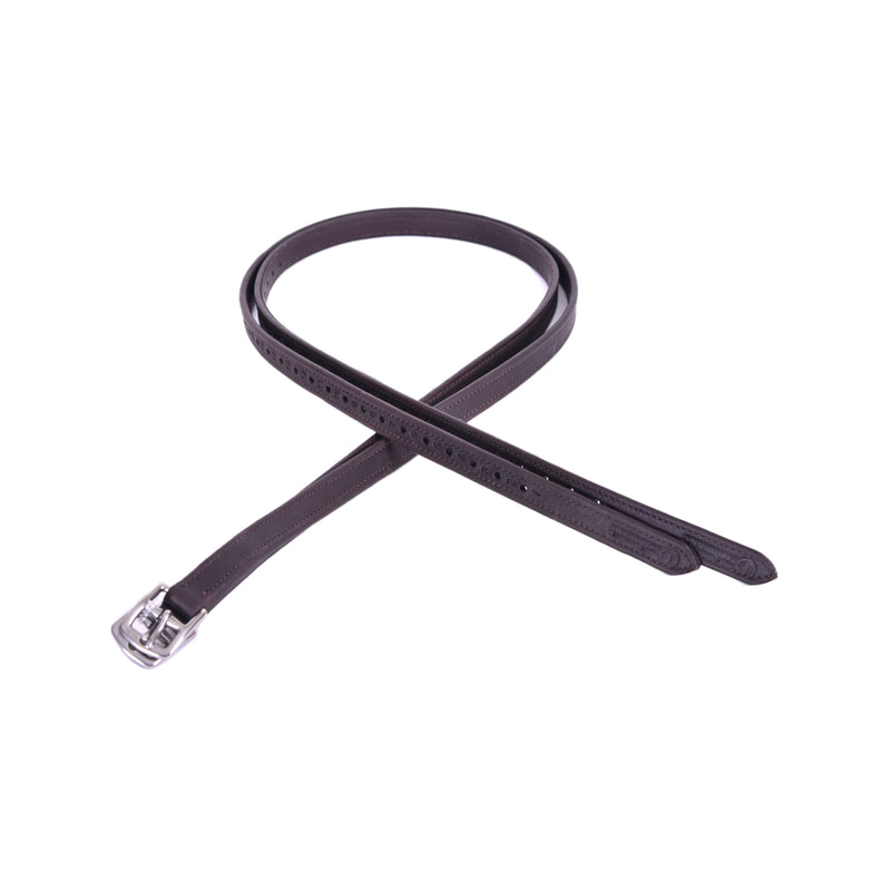 Kids' 3/4" Soft Stirrup Leathers: Brown Leather Stirrup Leathers with 3/4 Inch Width, Soft Texture, and Metal Buckles