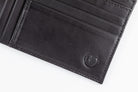 Freedman's Zip Top Wallet: Close-up of Interior Card Slots and Embossed Logo Detail